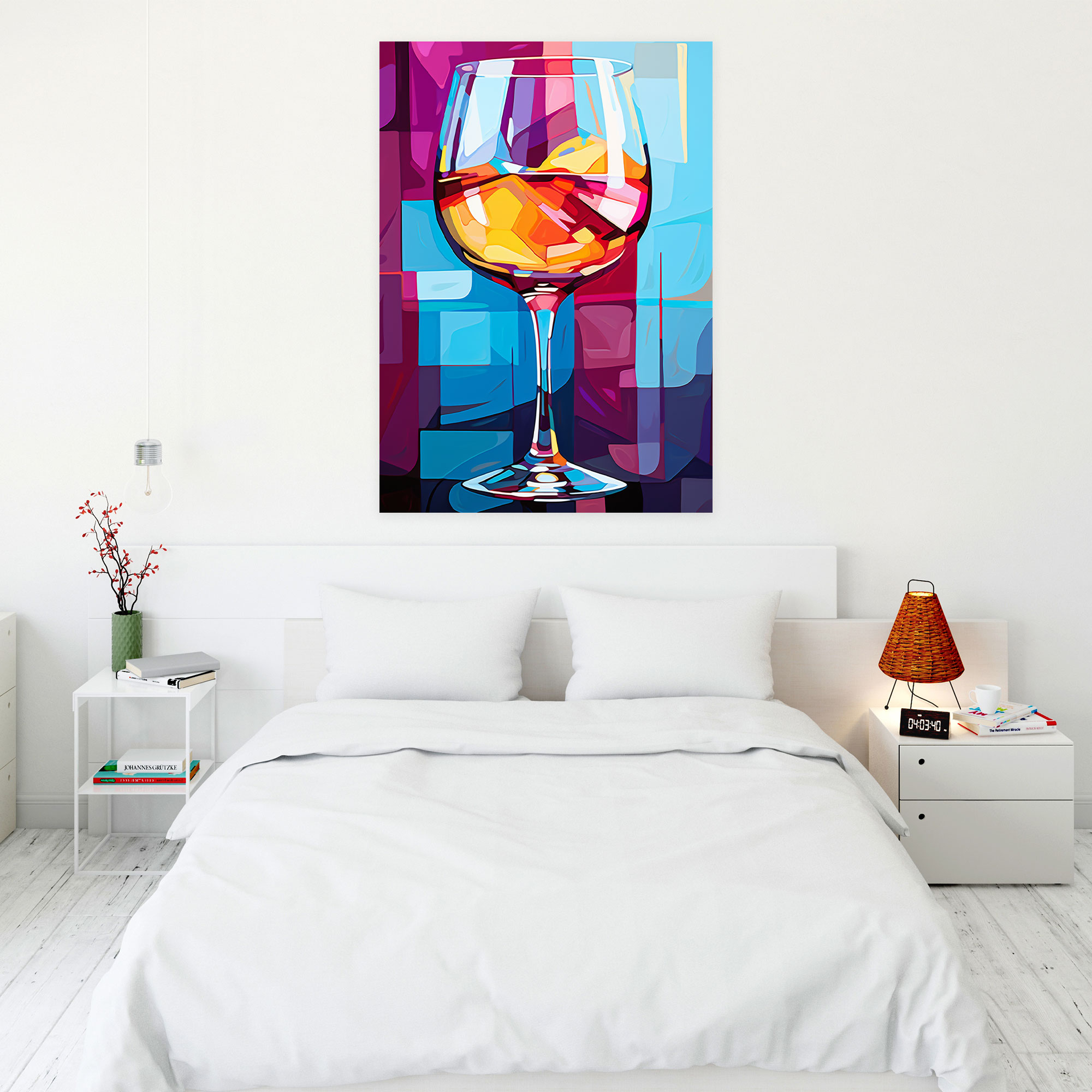 Wine Canvas Print - Wine, Wine Canvas Print, Bold Shapes, Canvas