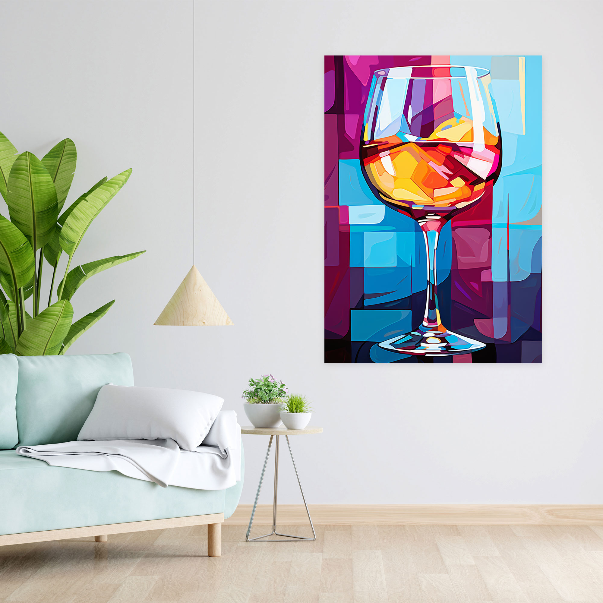 Wine Canvas Print - Wine, Wine Canvas Print, Bold Shapes, Canvas