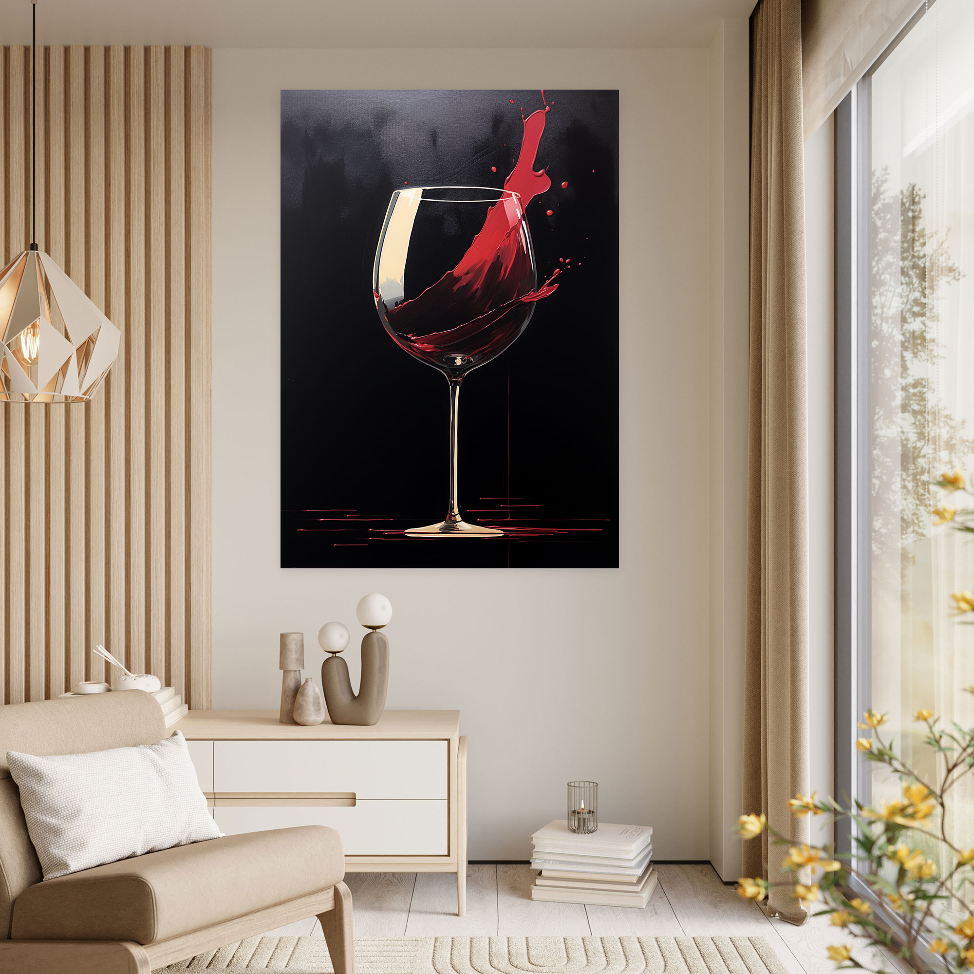 Wine Canvas Print - Minimalist Abstract Art - Wine, Red Wine Wall Decoration, Wine Canvas Print, High Quality Canvas Print