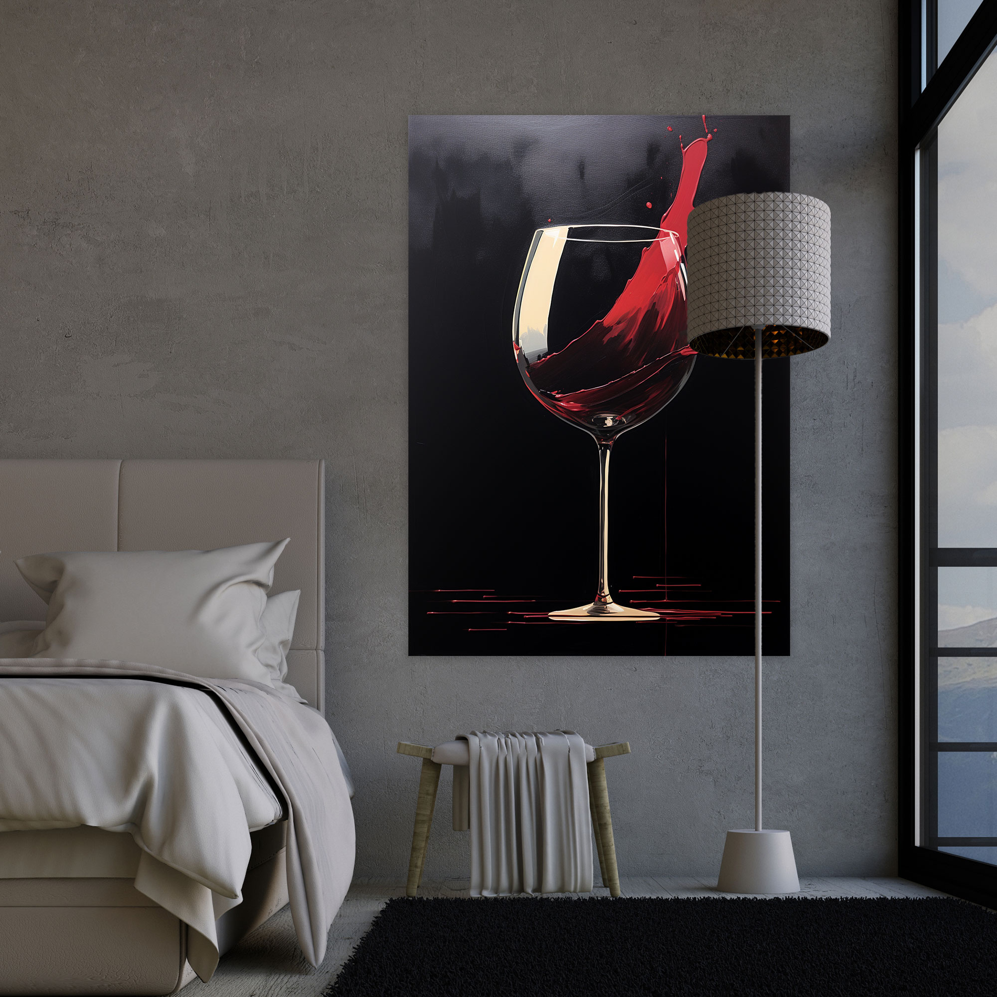 Wine Canvas Print - Minimalist Abstract Art - Wine, Red Wine Wall Decoration, Wine Canvas Print, High Quality Canvas Print
