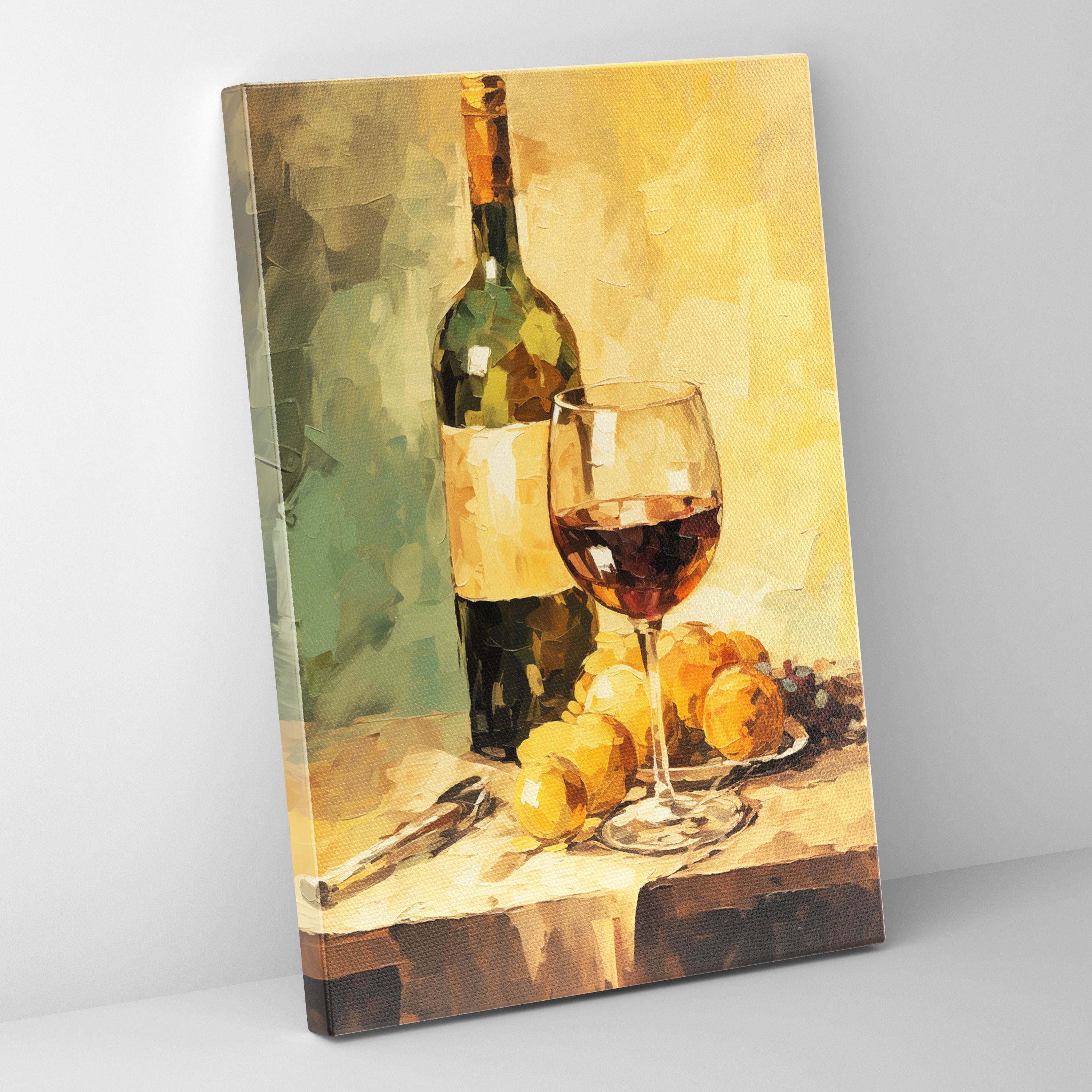 Wine Canvas Print - Impressionist Still Life - Wine, Home Decoration, Wine Canvas Print, Impressionist Still Life