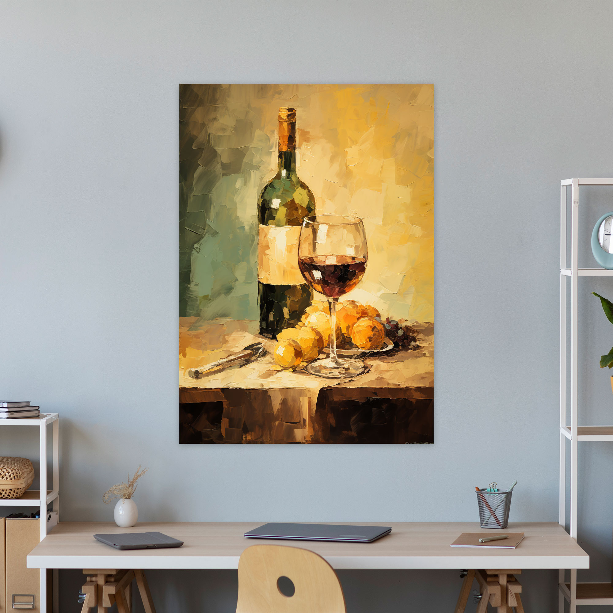 Wine Canvas Print - Impressionist Still Life - Wine, Home Decoration, Wine Canvas Print, Impressionist Still Life