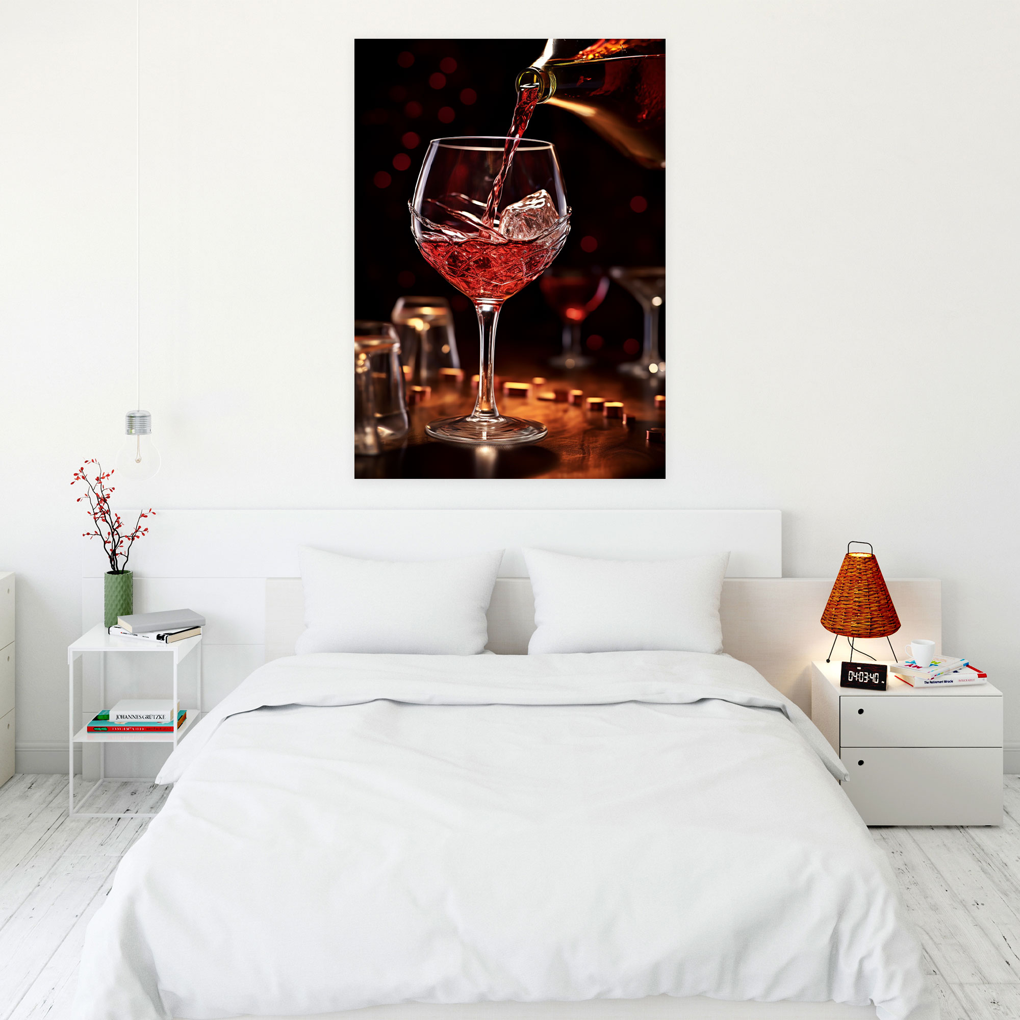 Wine Wall Art - Photorealistic Pour - Wine, High Quality Canvas Print, Canvas Wall Art, Photorealistic Pour Canvas Print