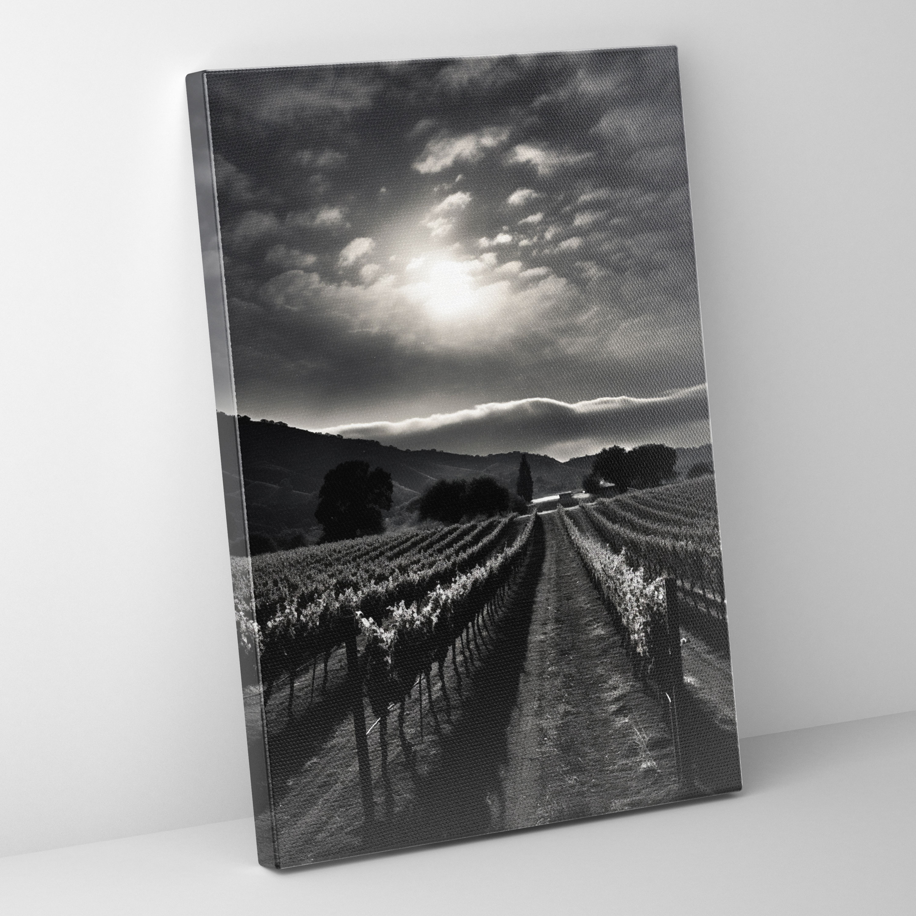 Wine Wall Art - Moonlit Vineyard - Wine, Canvas Wall Art, Moonlit Vineyard Canvas Print, Wine Wall Art