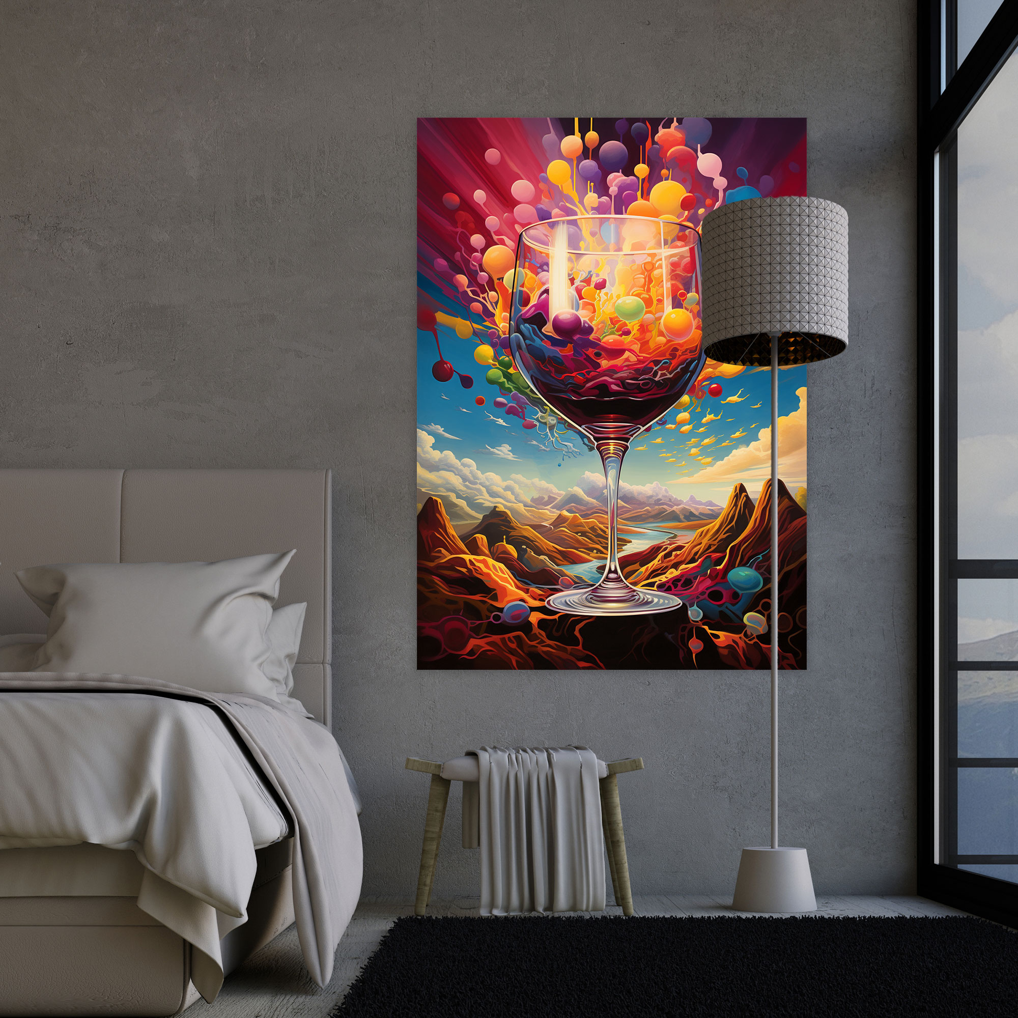 Wine Canvas Print - Surreal Wineglass - Wine, High Quality Canvas Print, Home Decoration, Surreal Wineglass Wall Art
