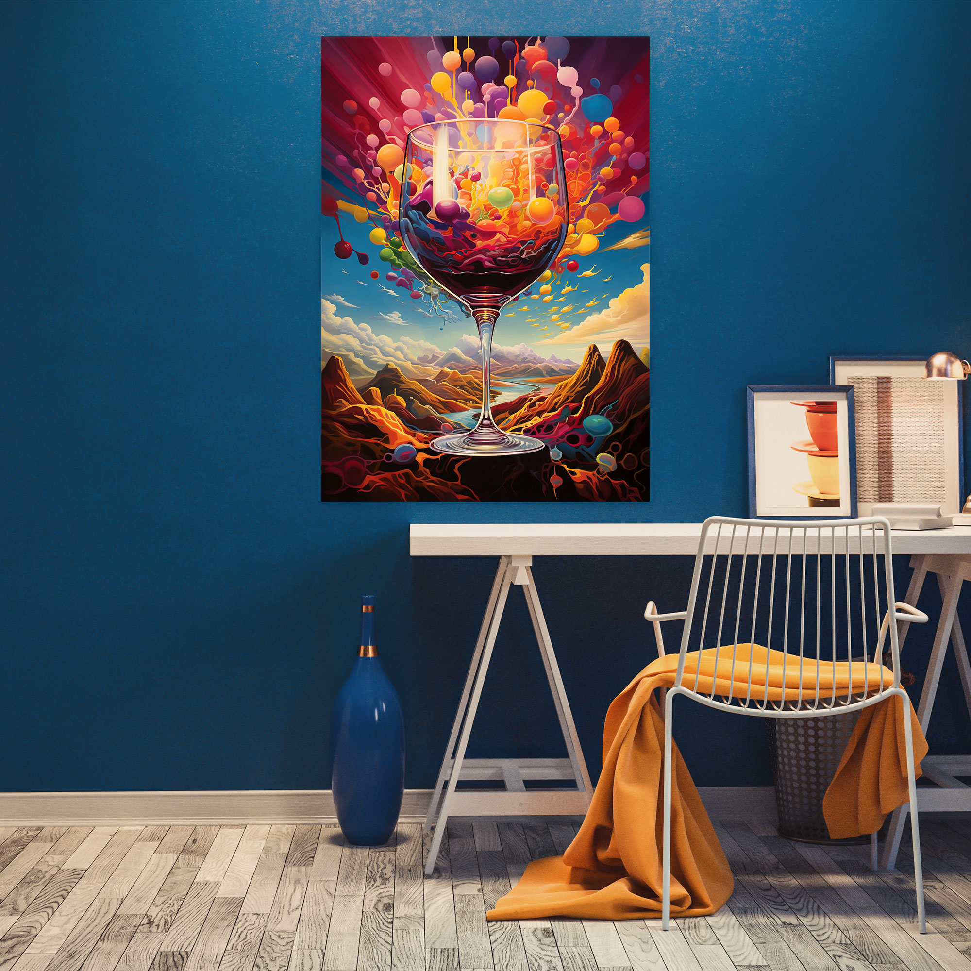 Wine Canvas Print - Surreal Wineglass - Wine, High Quality Canvas Print, Home Decoration, Surreal Wineglass Wall Art