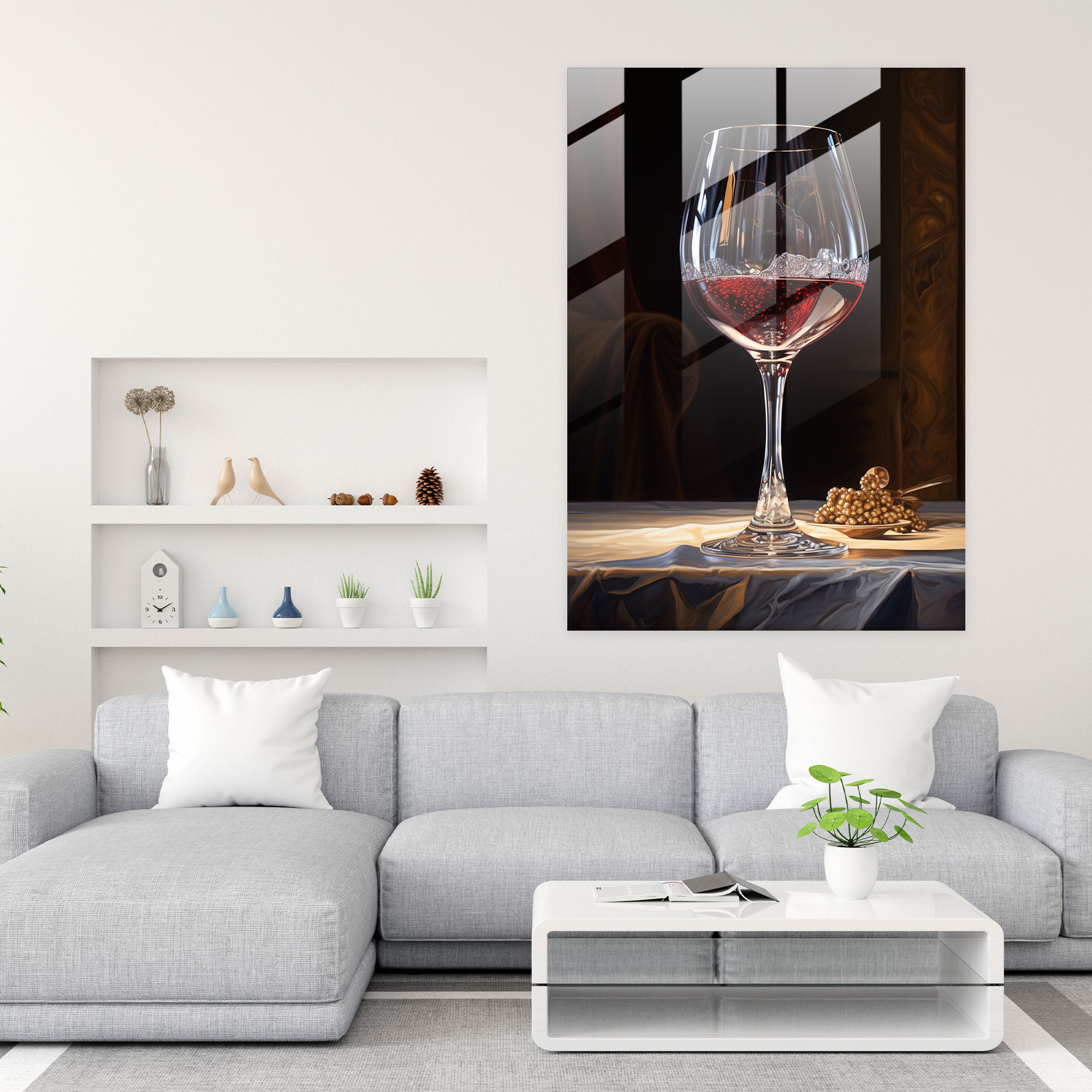 Sophisticated Allure Glass Print - Wine, Wine Glass, Red Wine, Wine