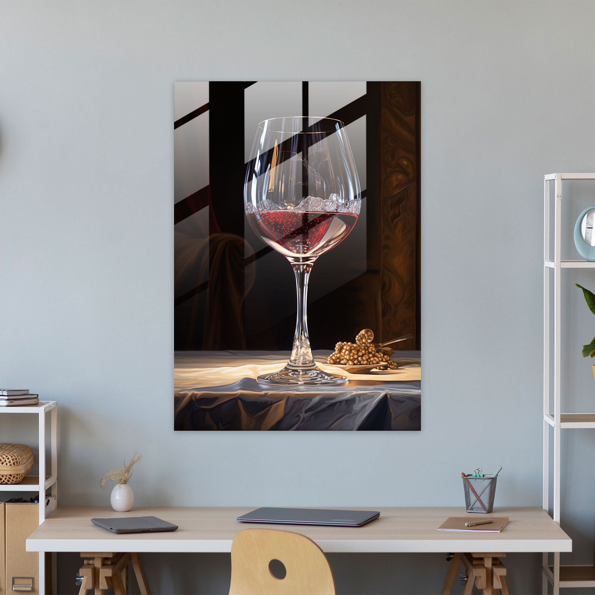 Sophisticated Allure Glass Print - Wine, Wine Glass, Red Wine, Wine