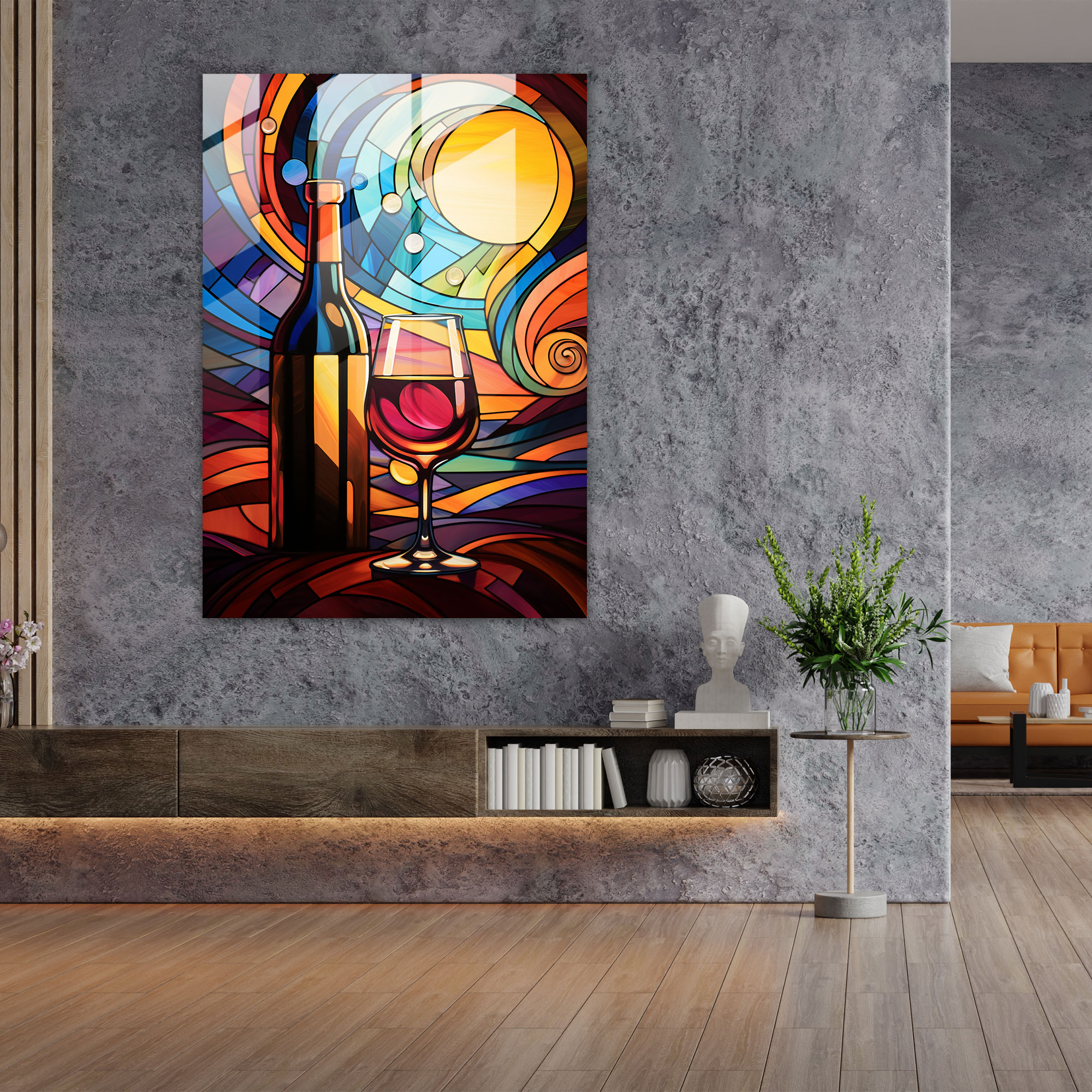 Wine Glass Print - Art Deco Style - Home Decoration - Wine, Art Deco Style, Wine, Home Decoration