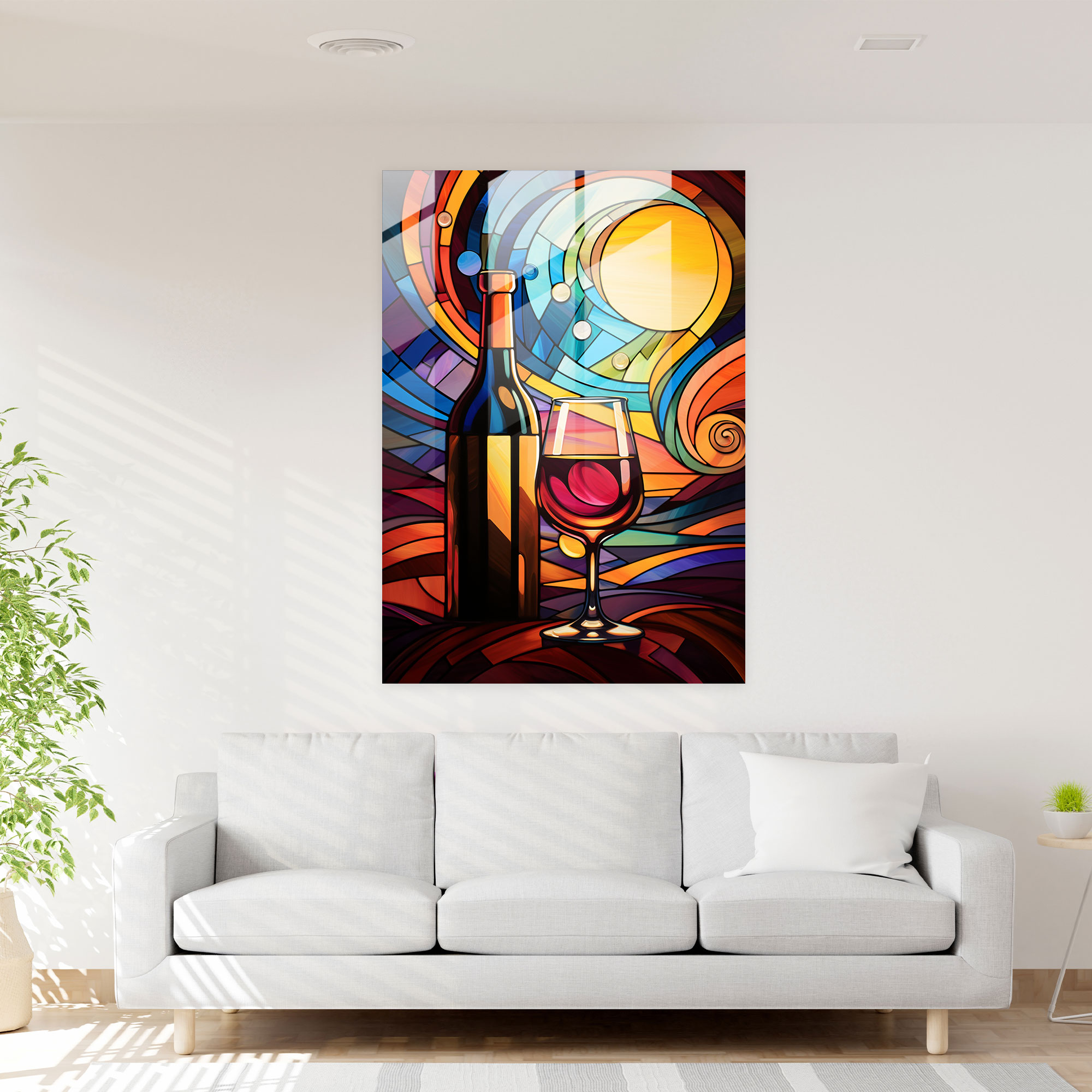 Wine Glass Print - Art Deco Style - Home Decoration - Wine, Art Deco Style, Wine, Home Decoration