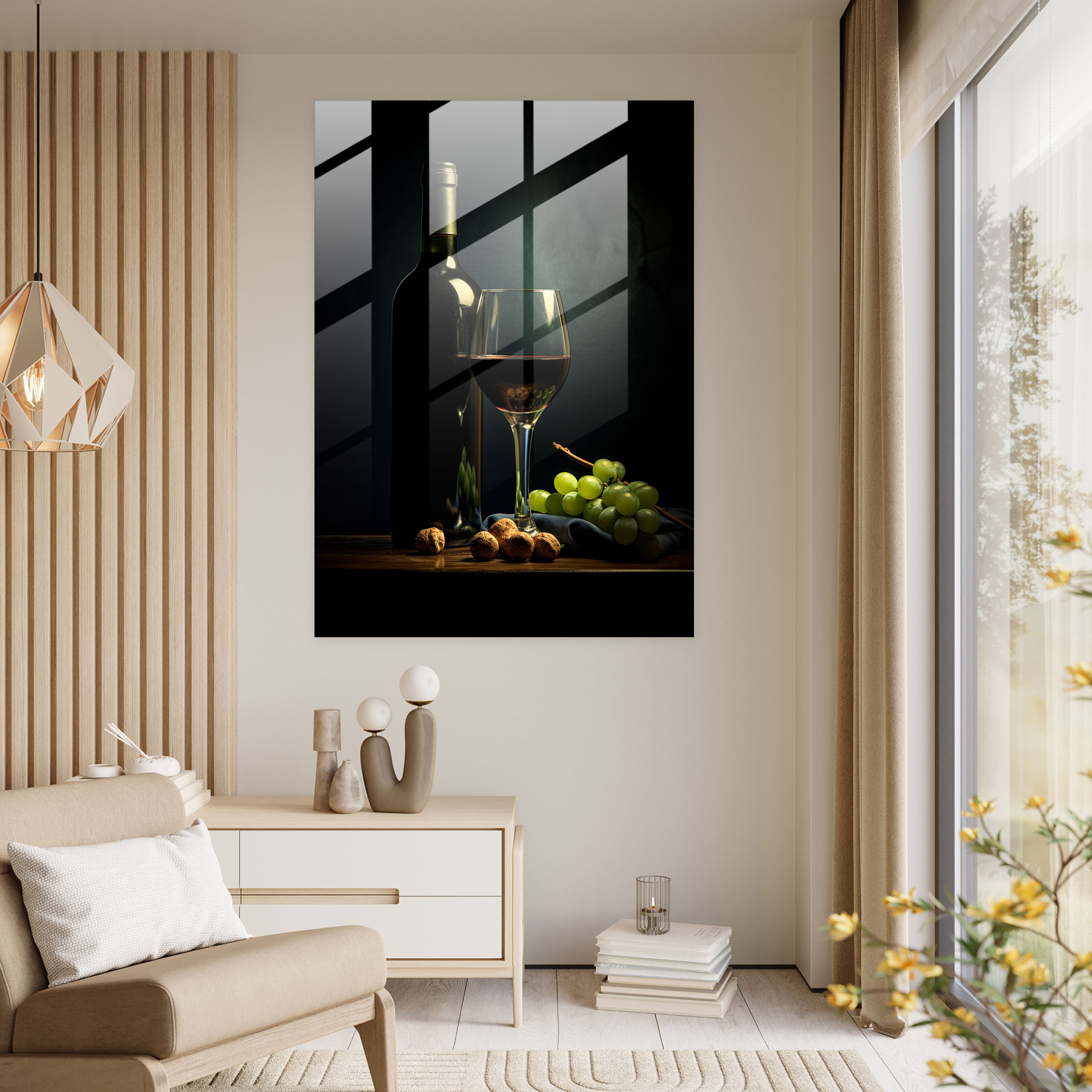 Wine Glass Print - Dark And Mysterious - Wall Decoration - Wine, Wine, Glass Art, Curiosity