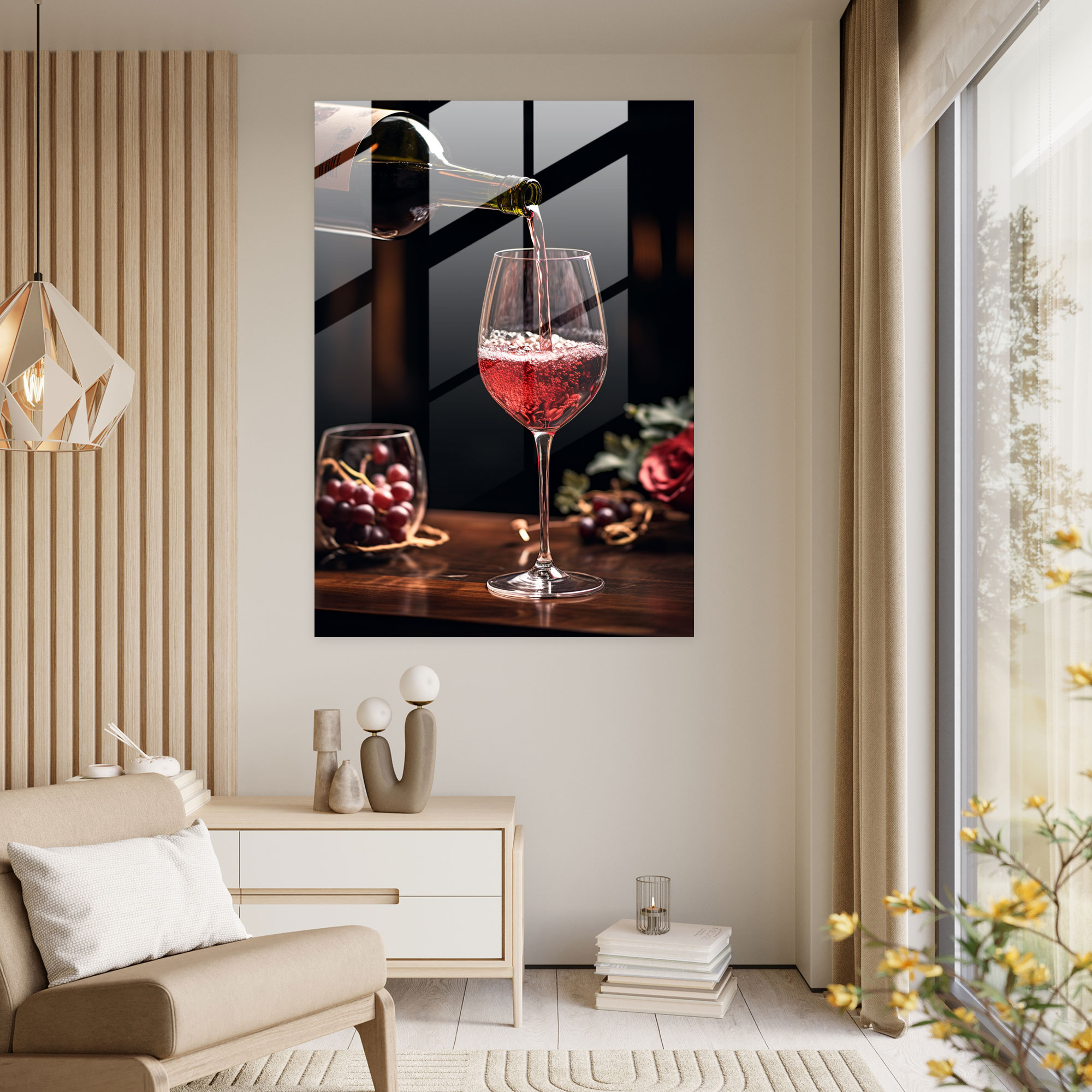 Wine Glass Print - Pouring Elegance - Glass Art - Wine, Glass Art, Home Decoration, Wine