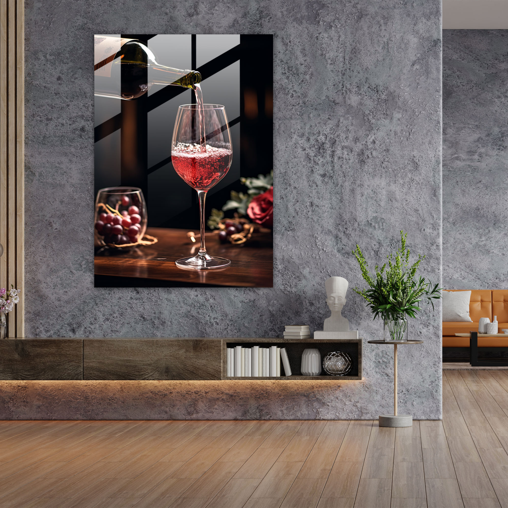 Wine Glass Print - Pouring Elegance - Glass Art - Wine, Glass Art, Home Decoration, Wine