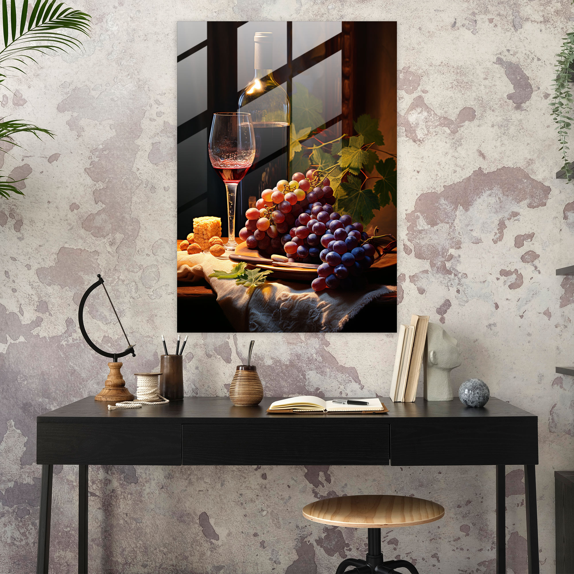 Wine Glass Print - Realistic Still Life - Wine, Glass Wall Art, Wine, Home Decoration