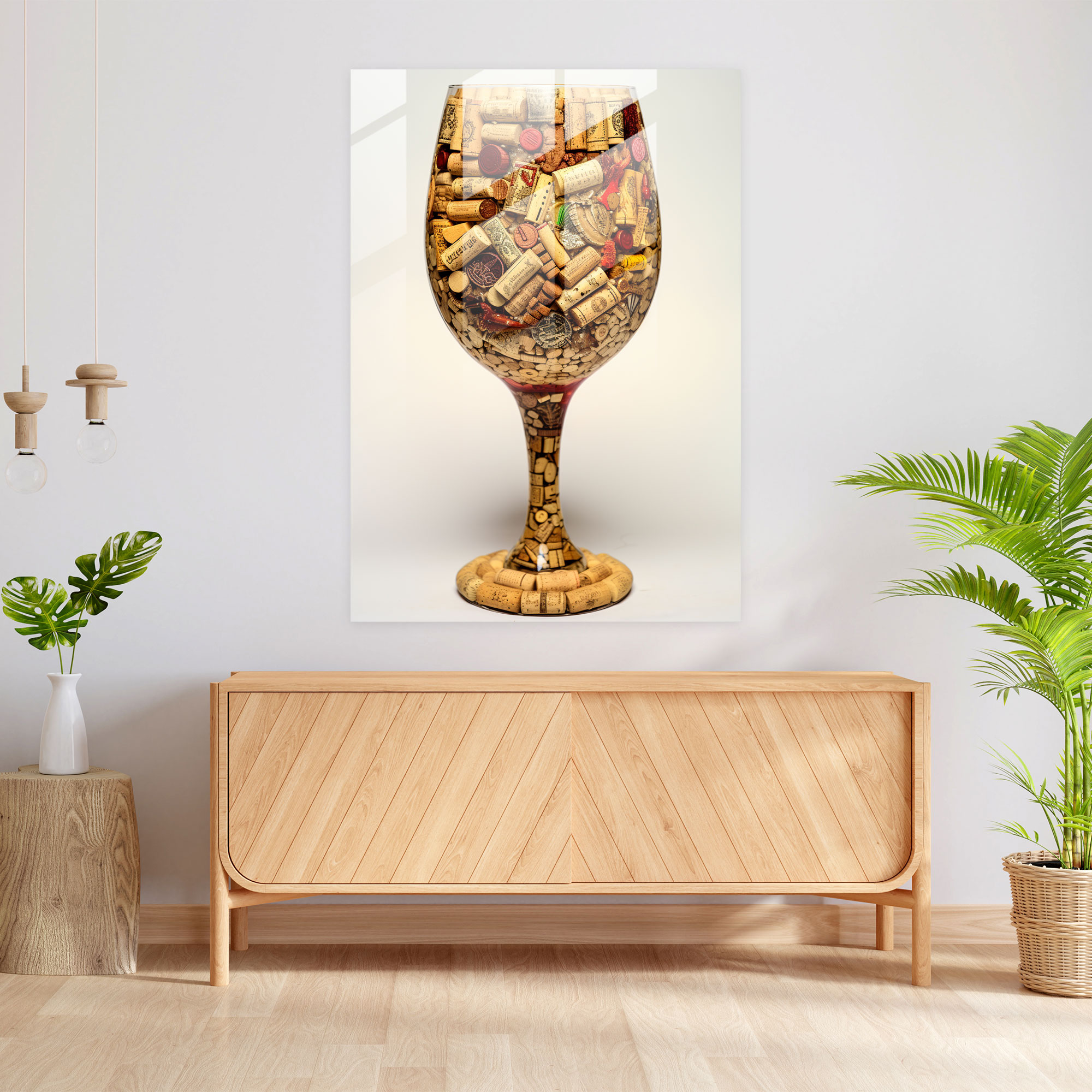 Wine Glass Wall Art - Cork Collage - Wine, Glass Wall Art, Wine, Glass Print