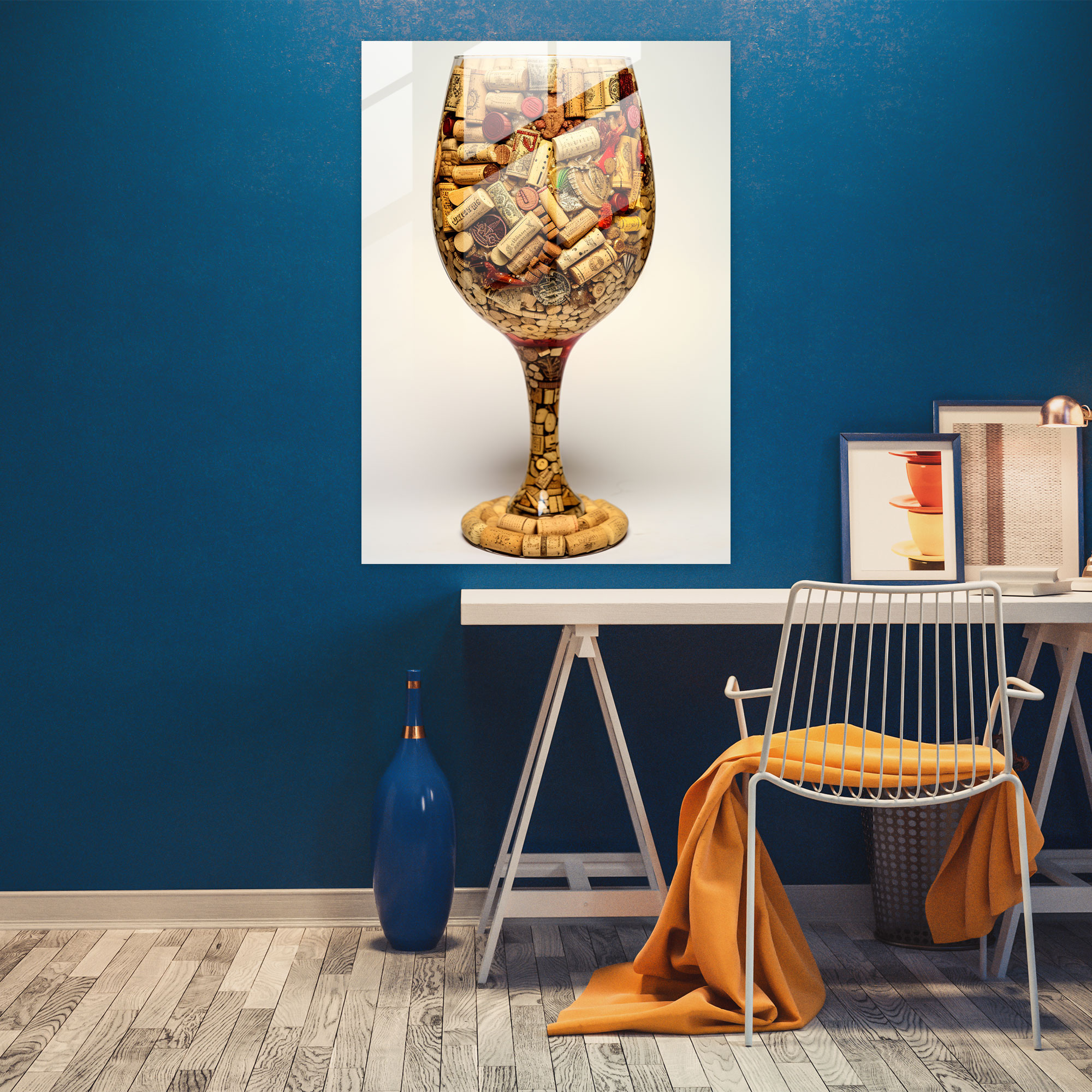 Wine Glass Wall Art - Cork Collage - Wine, Glass Wall Art, Wine, Glass Print