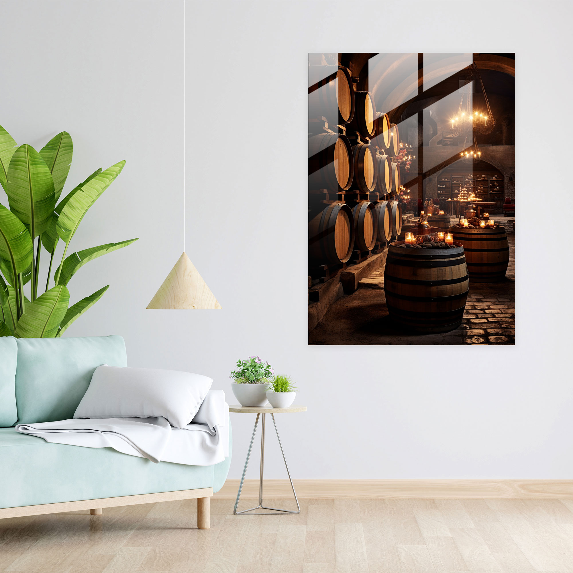 Wine Glass Print - Vintage Wine Cellar - Wine, Glass Wall Art, Modern Art, Rustic