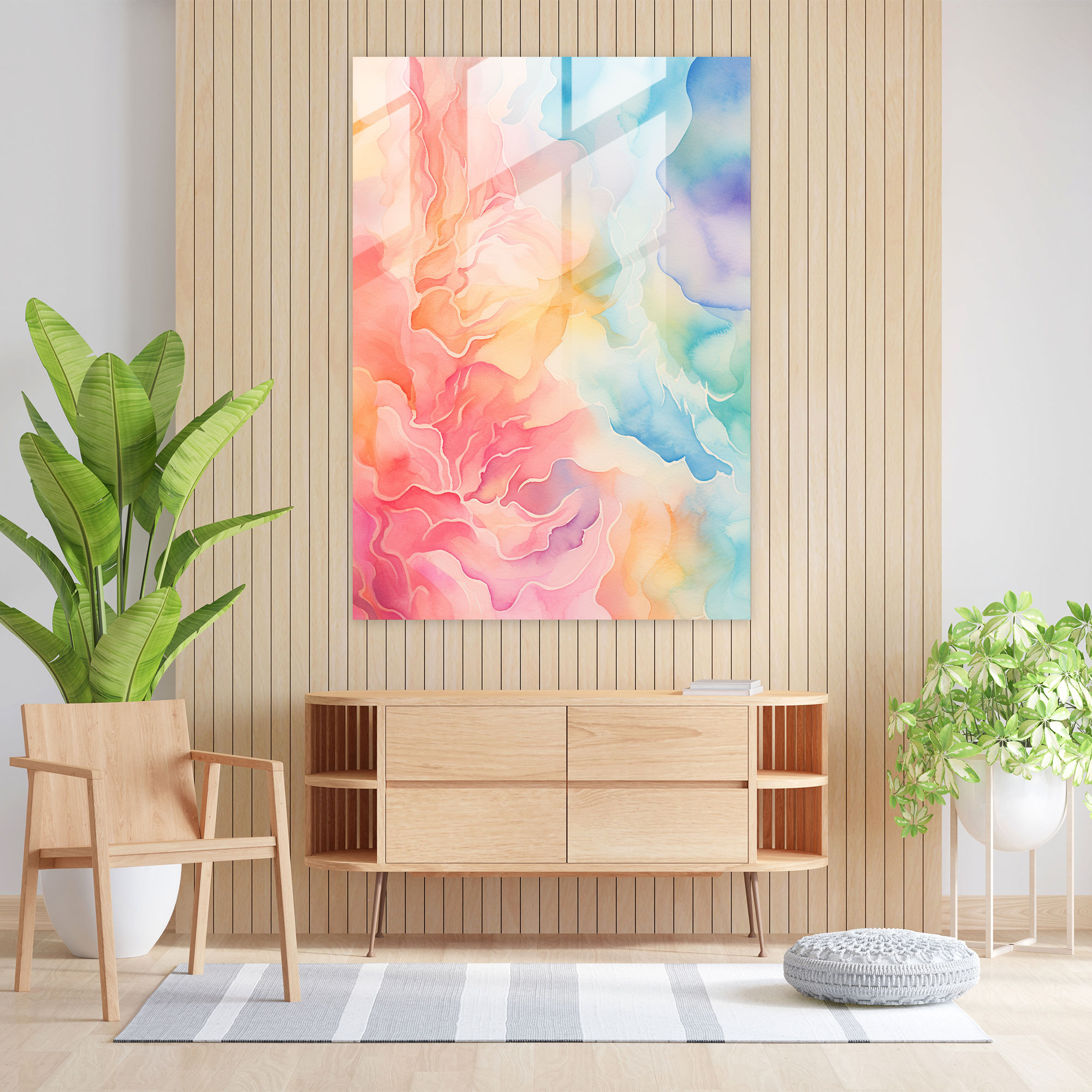 Wine Glass Print - Colorful Abstract Glass Wall Art - Wine, Modern Art, Abstract, Wall Decoration