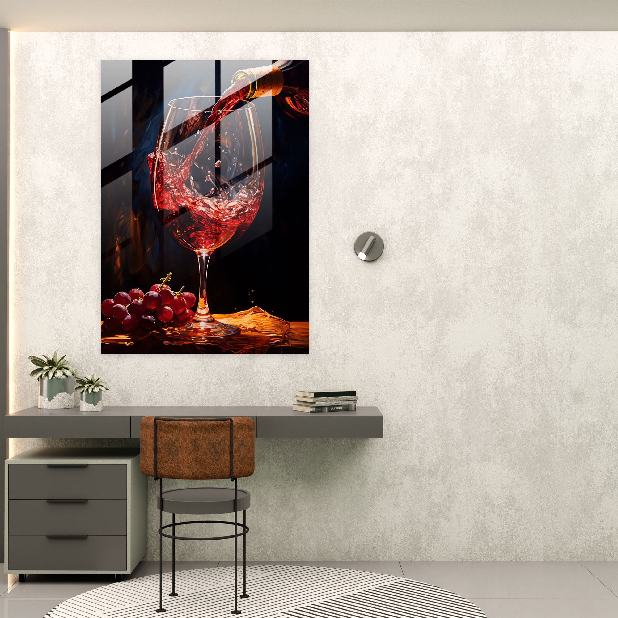 Wine Glass Print - Realistic Pouring Glass Wall Art - Wine, Wine Pouring, Wine, Realistic Oil Painting