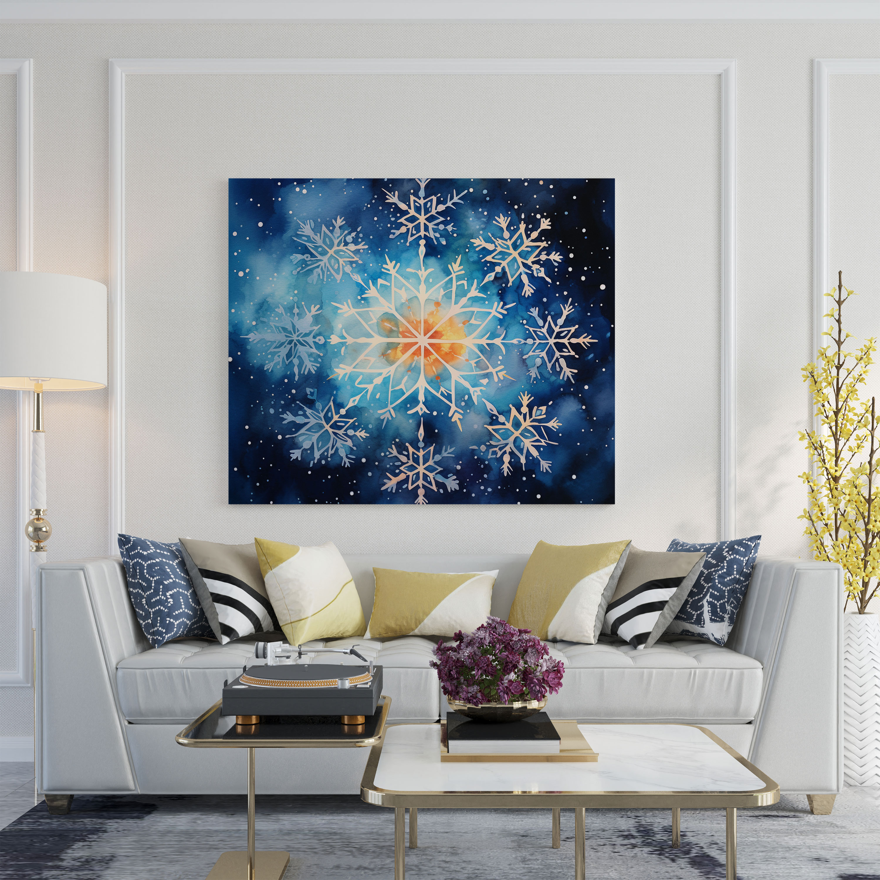 Winter Snowflakes Wall Art - Winter, Winter, Watercolor, Wall Decoration