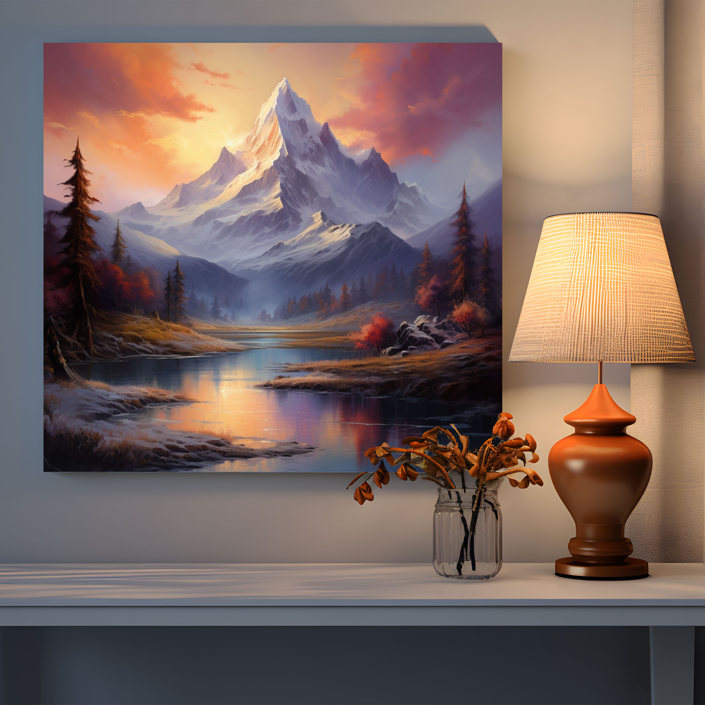 Winter Mountain Wall Art - Winter, Snow-Capped, Sunrise, Mountain