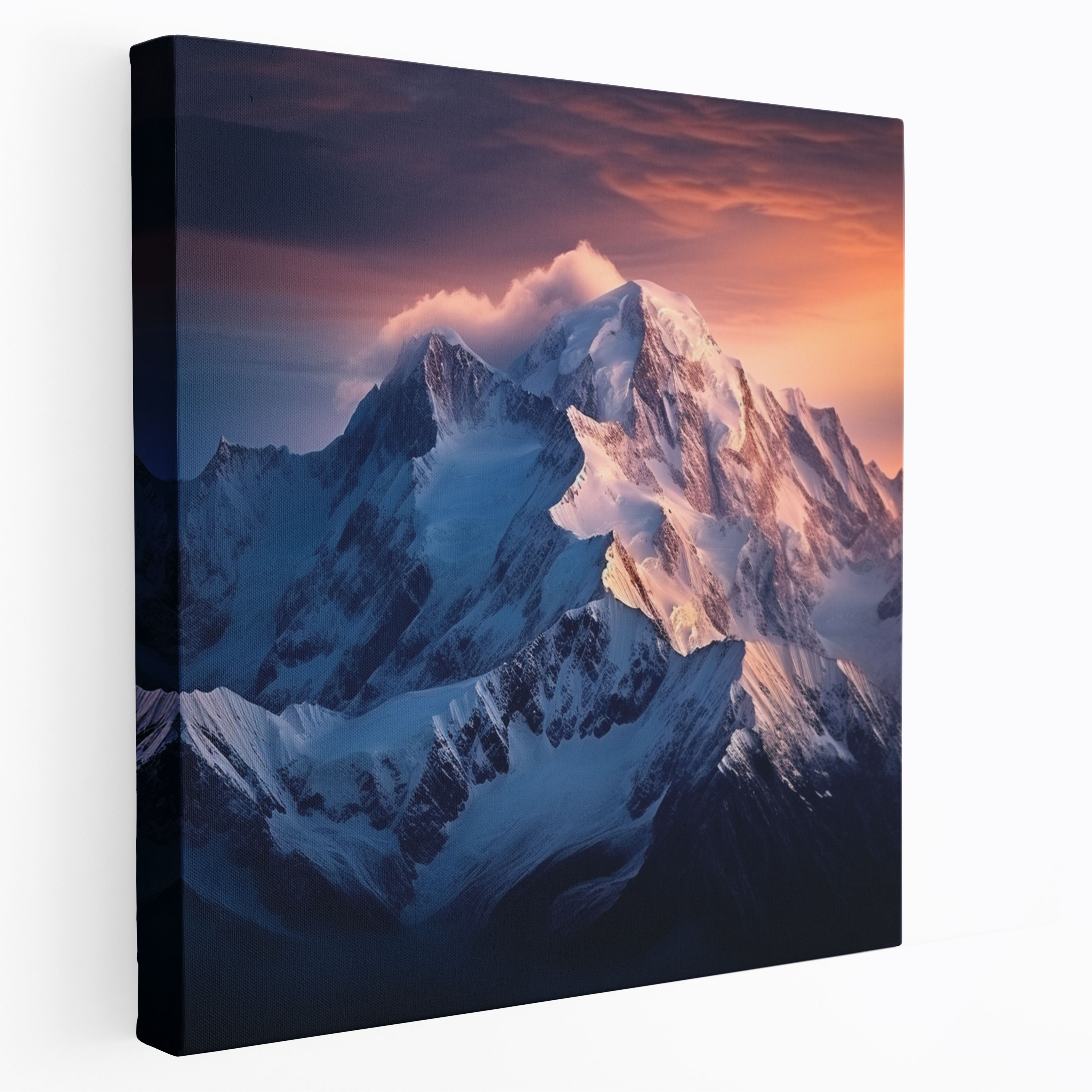 Winter Mountain Range Canvas Print - Winter, Photograph, Home Decoration, Snow-Covered