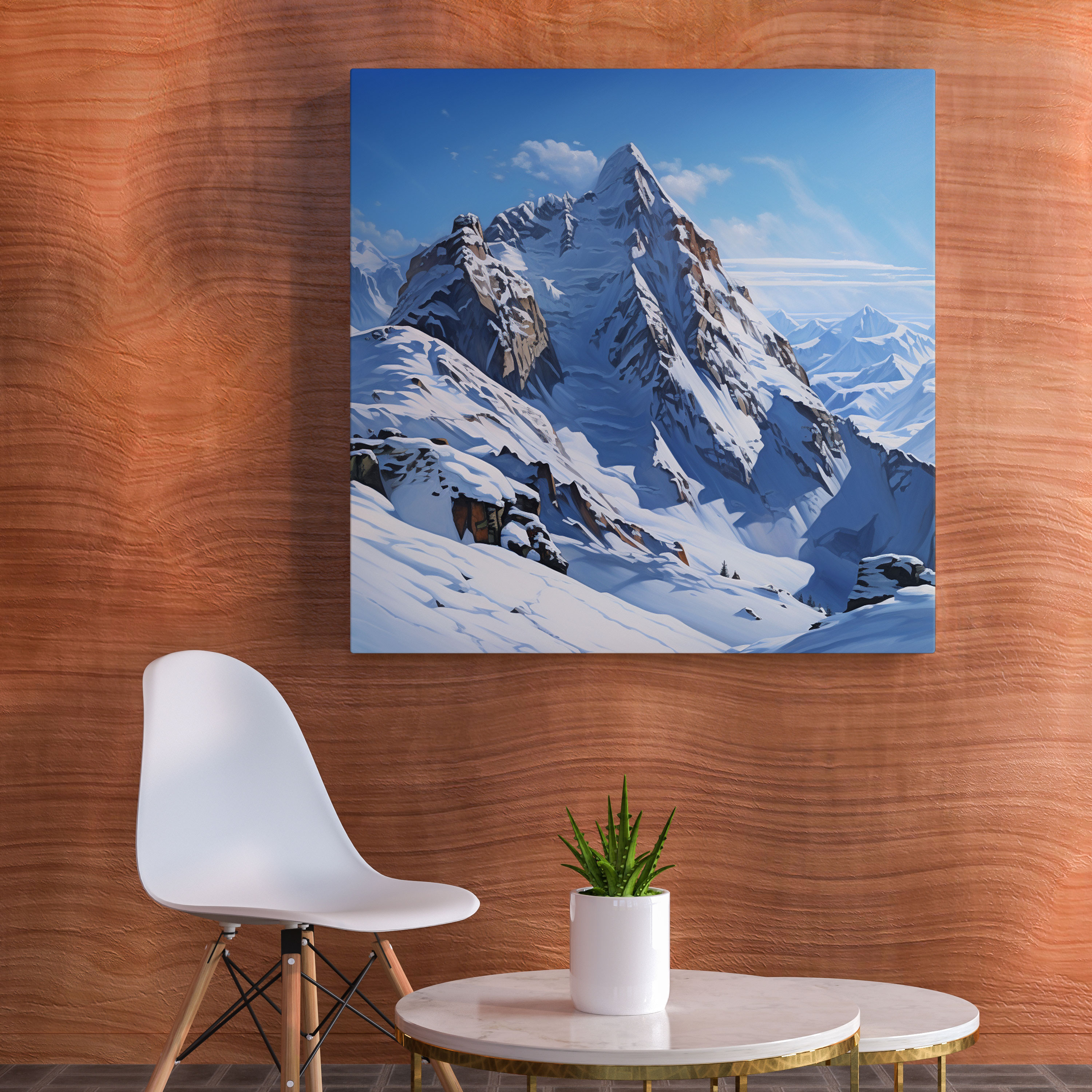 Snowy Mountain Serenity Wall Art - Winter, Wall Decoration, Winter, Home Decoration