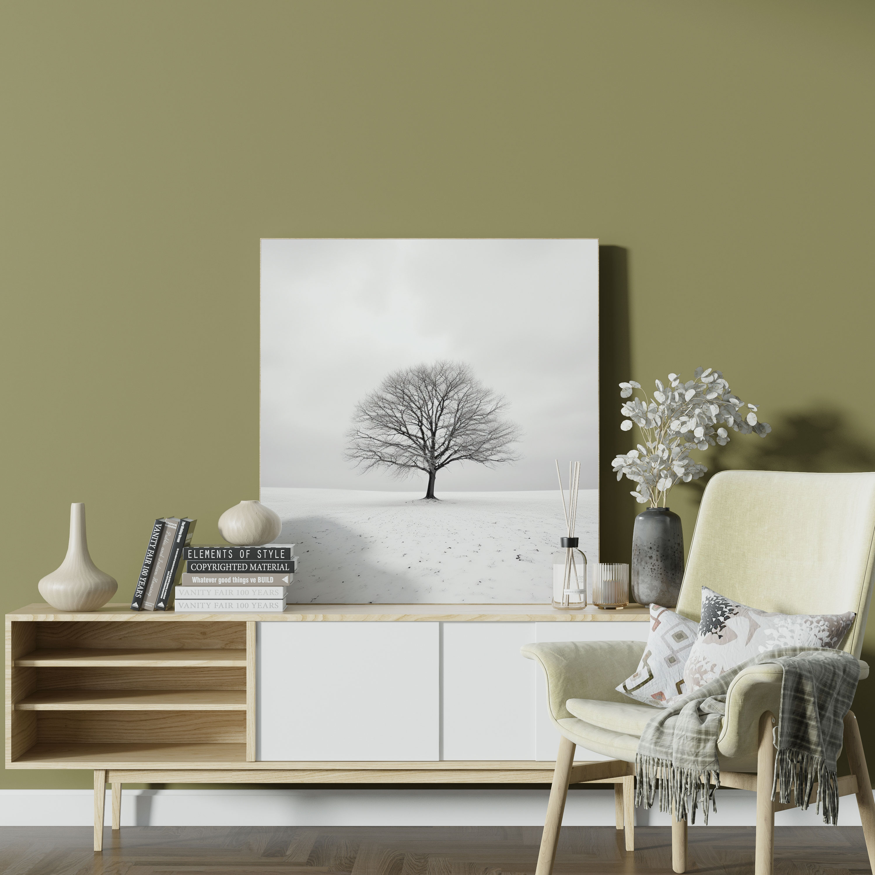 Winter Elegance Canvas Print - Winter, Minimalist Photograph, Winter, Canvas