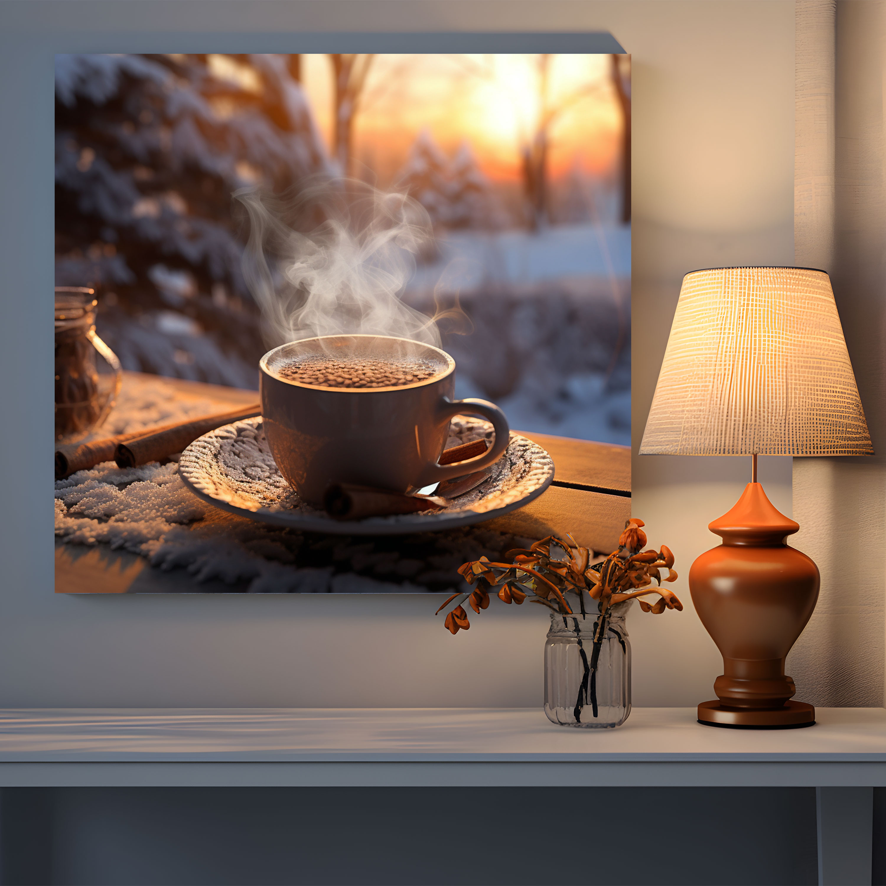 Winter Cozy Morning Canvas Print - Winter, Canvas Print, Captivating, Warmth