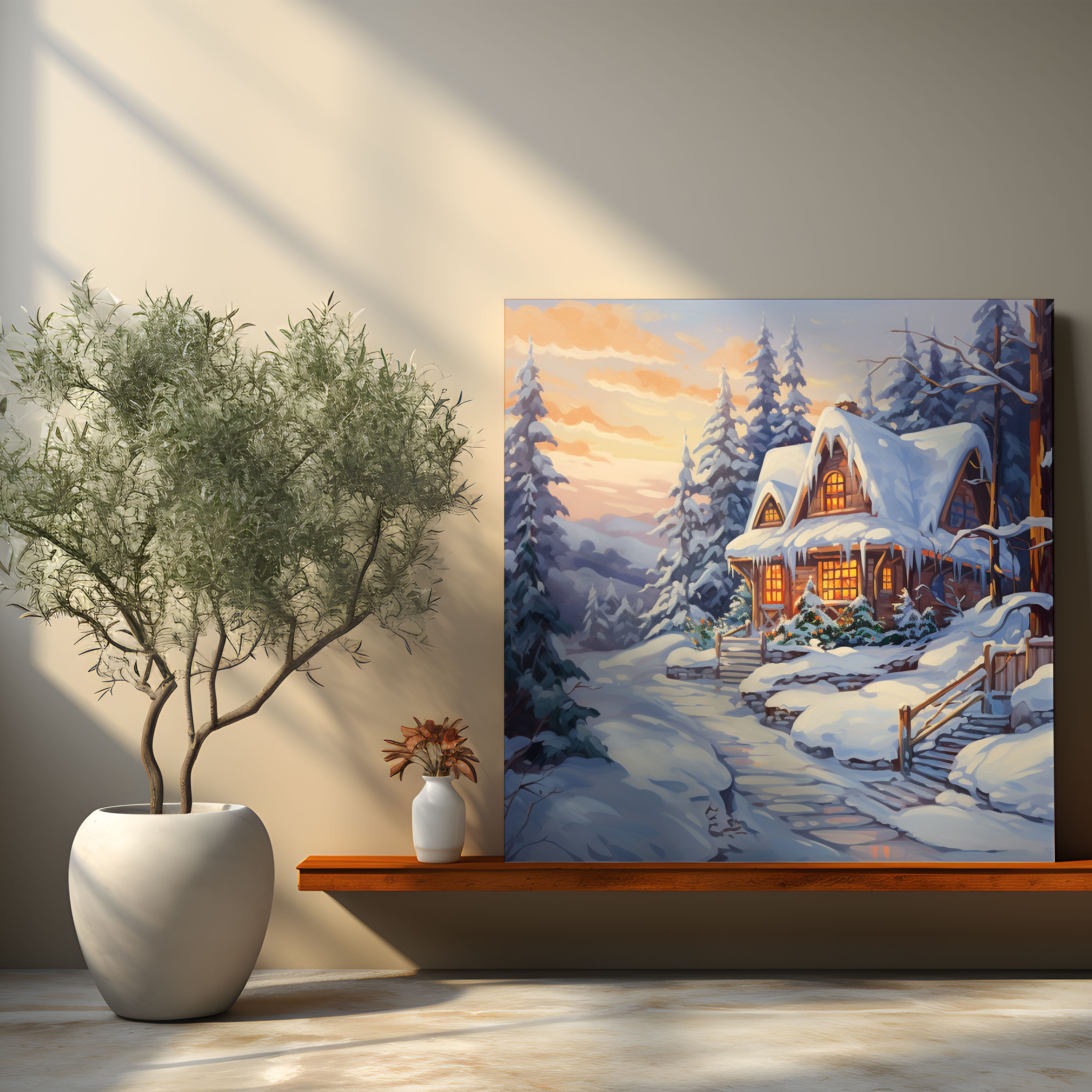 Winter Wonderland Wall Decoration - Winter, Canvas Print, Snow-Covered, Evergreen Trees