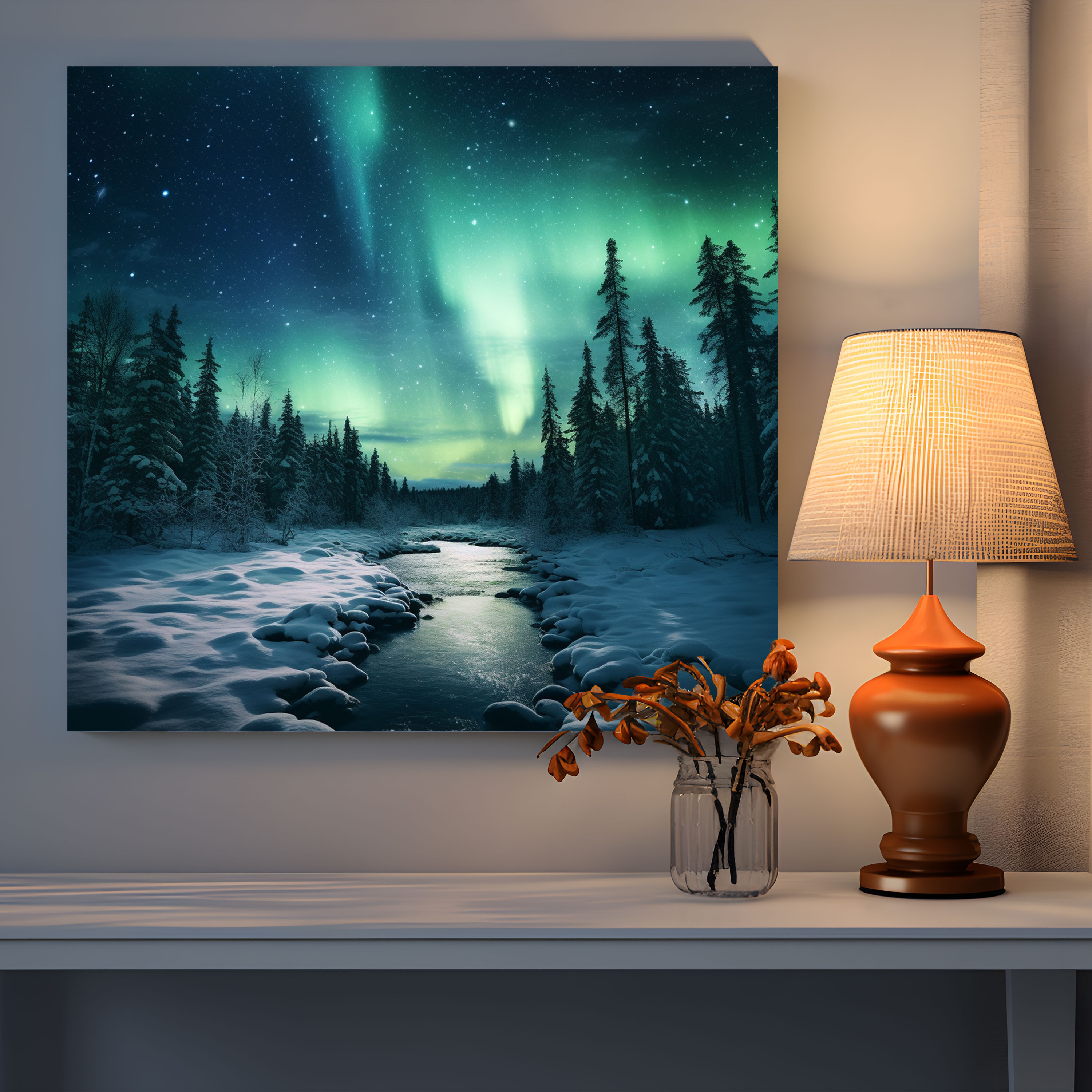 Winter Aurora Canvas Print - Winter, Canvas Print, Canvas, Aurora