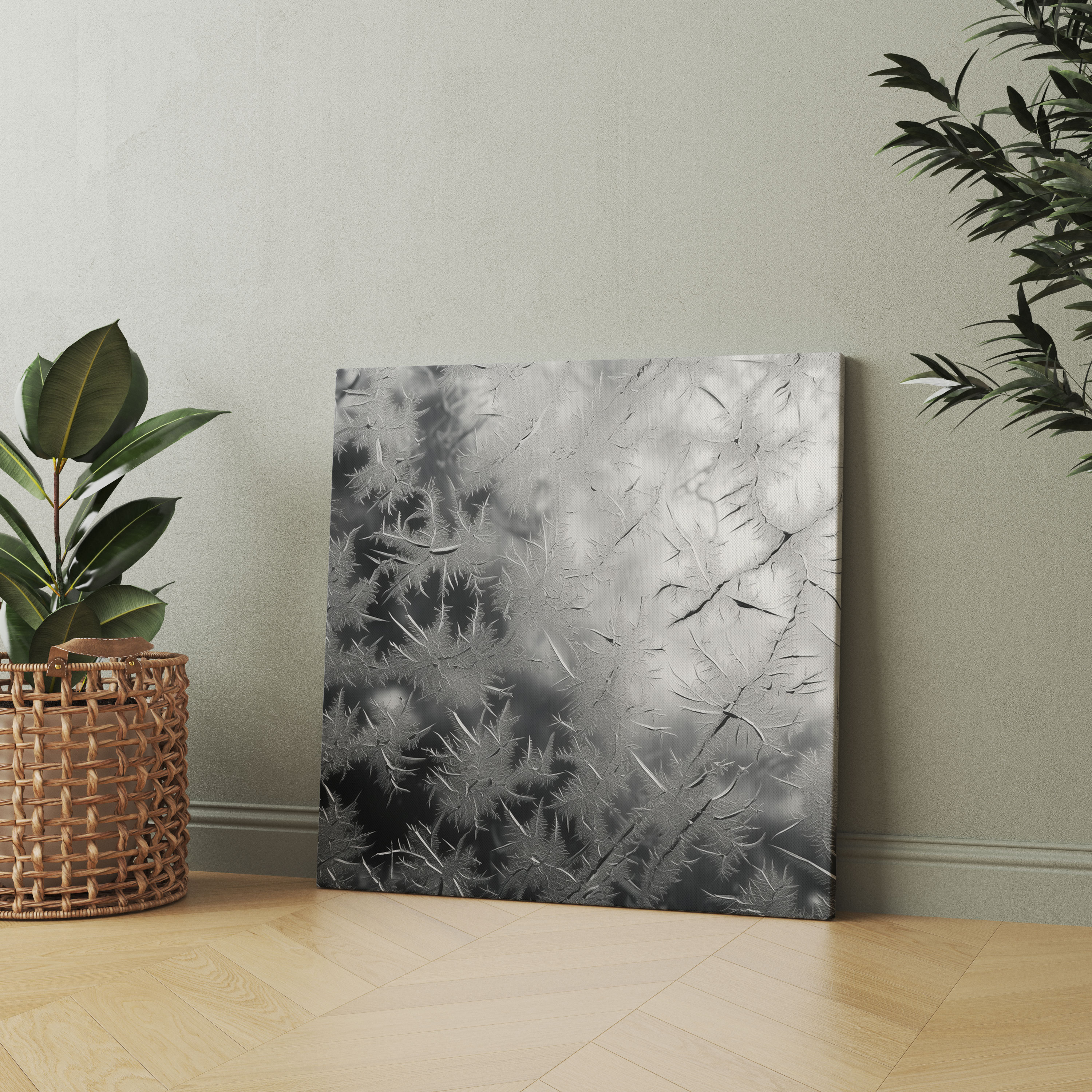 Winter Frost Wall Art - Winter, Frost On Windowpane, Intricate Details, Wall Art