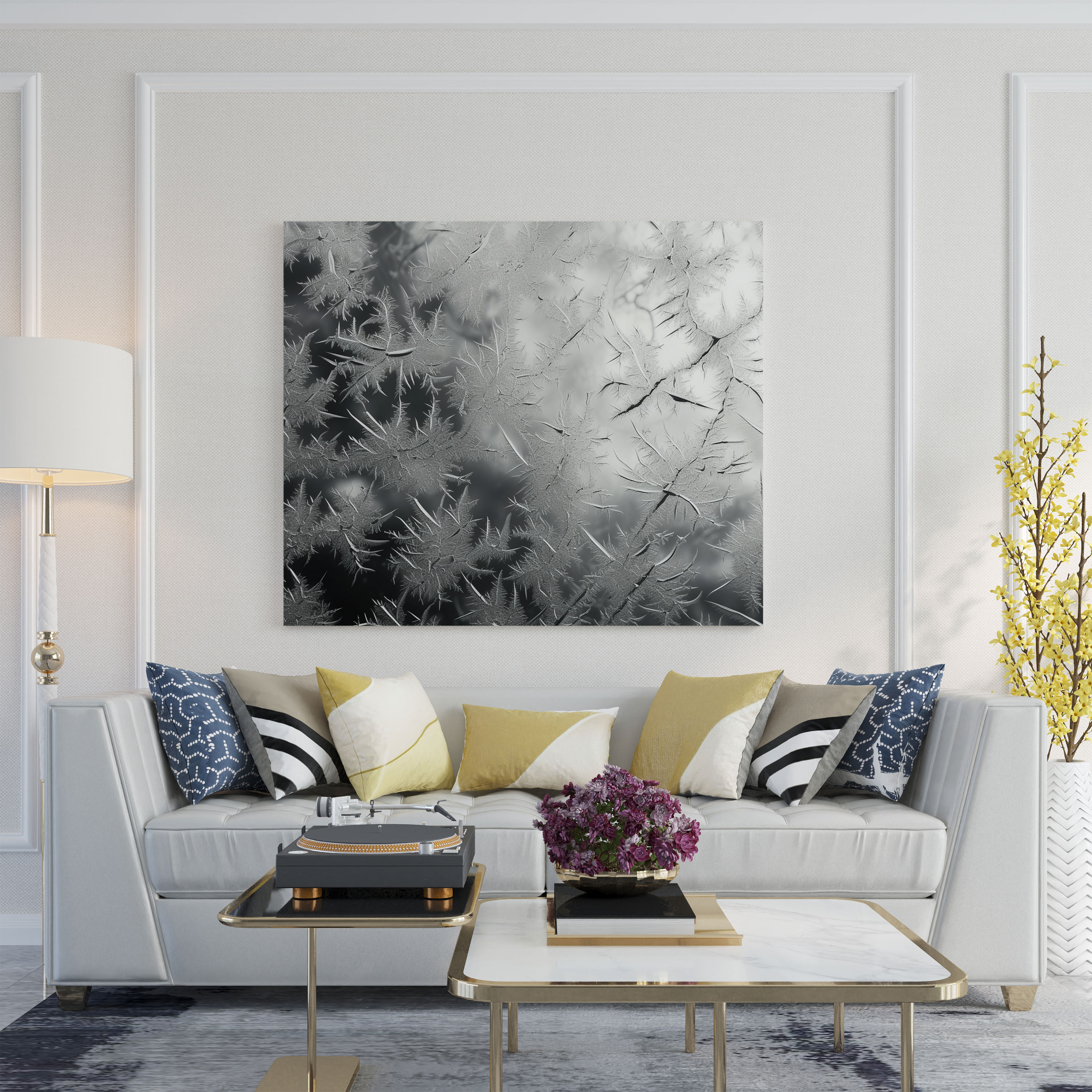 Winter Frost Wall Art - Winter, Frost On Windowpane, Intricate Details, Wall Art