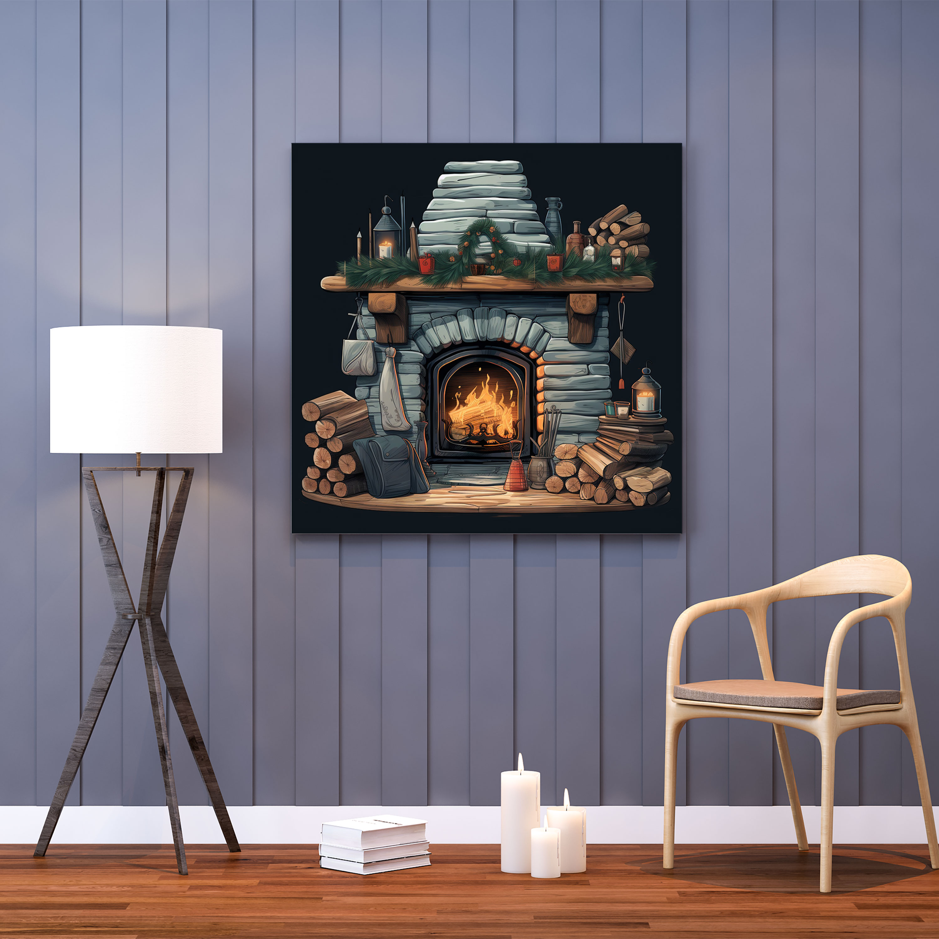 Cozy Winter Wall Decoration - Winter, Winter, Cozy Illustration, Wall Decoration