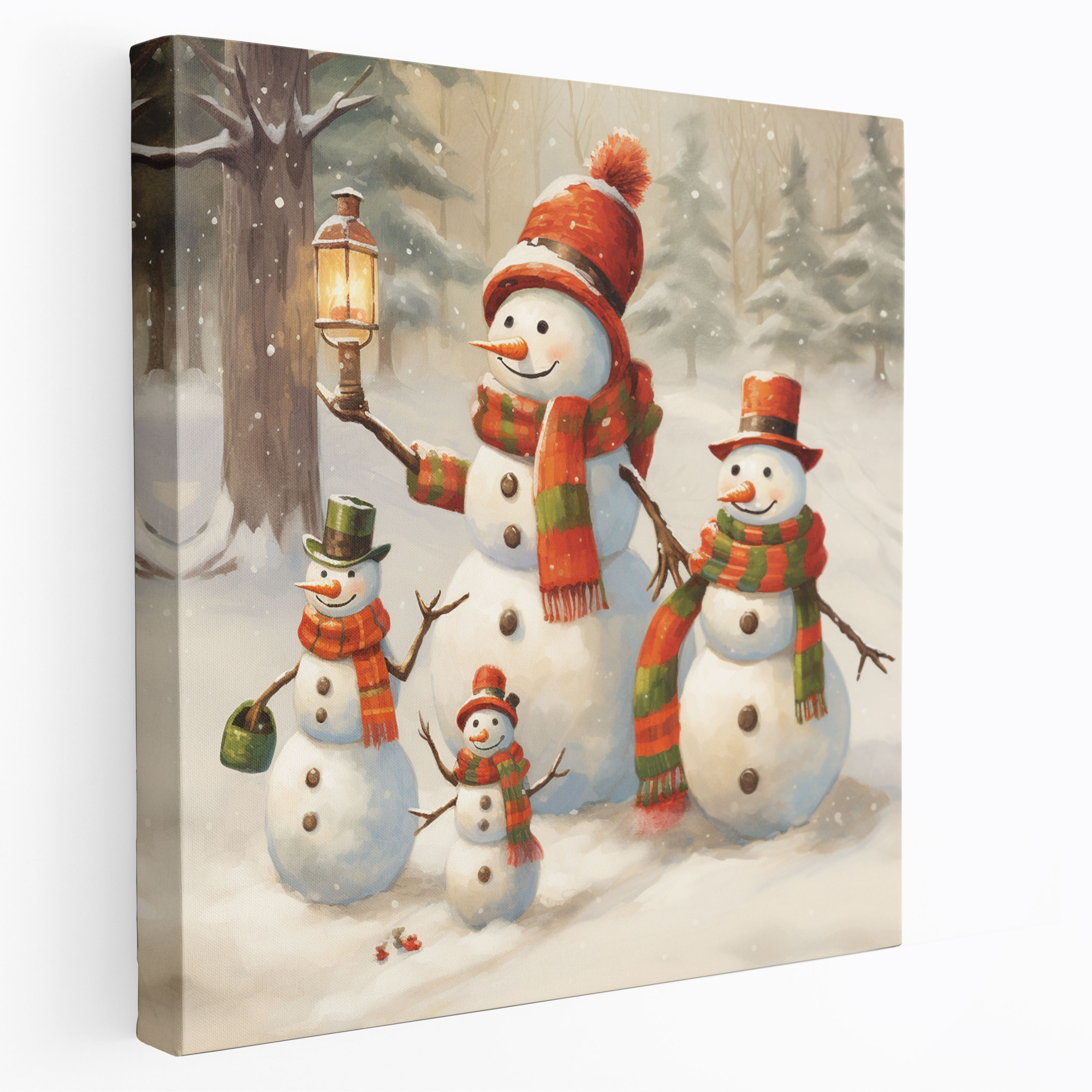 Winter Snowmen Wall Art - Winter, Canvas, Wall Art, Canvas Print