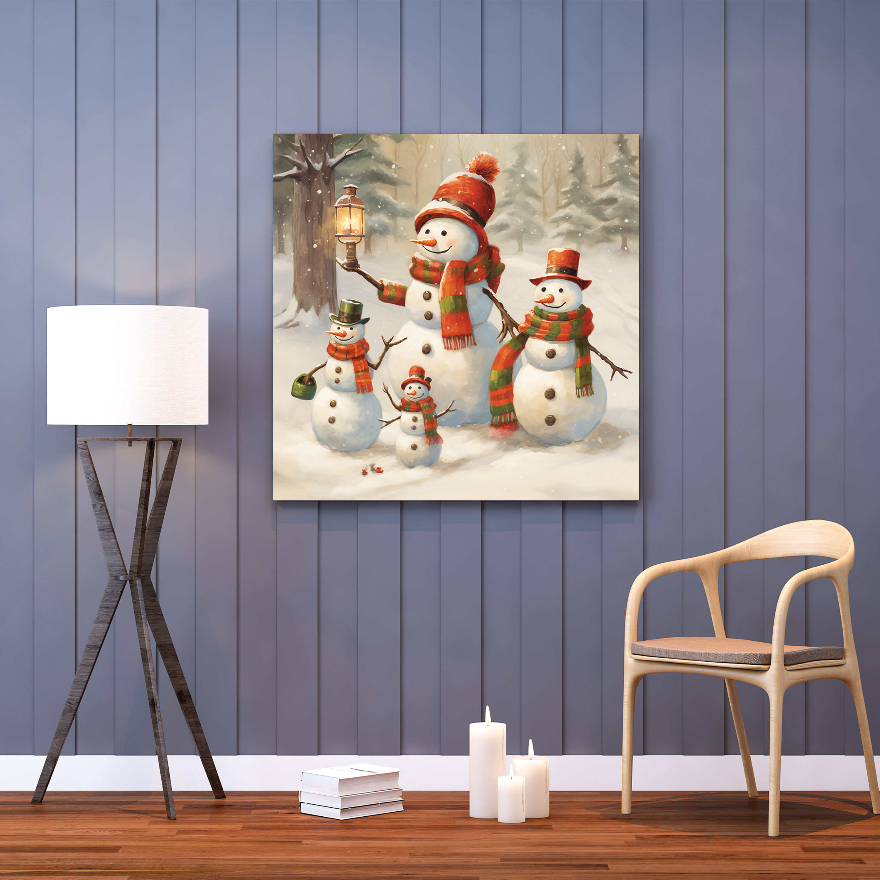 Winter Snowmen Wall Art - Winter, Canvas, Wall Art, Canvas Print