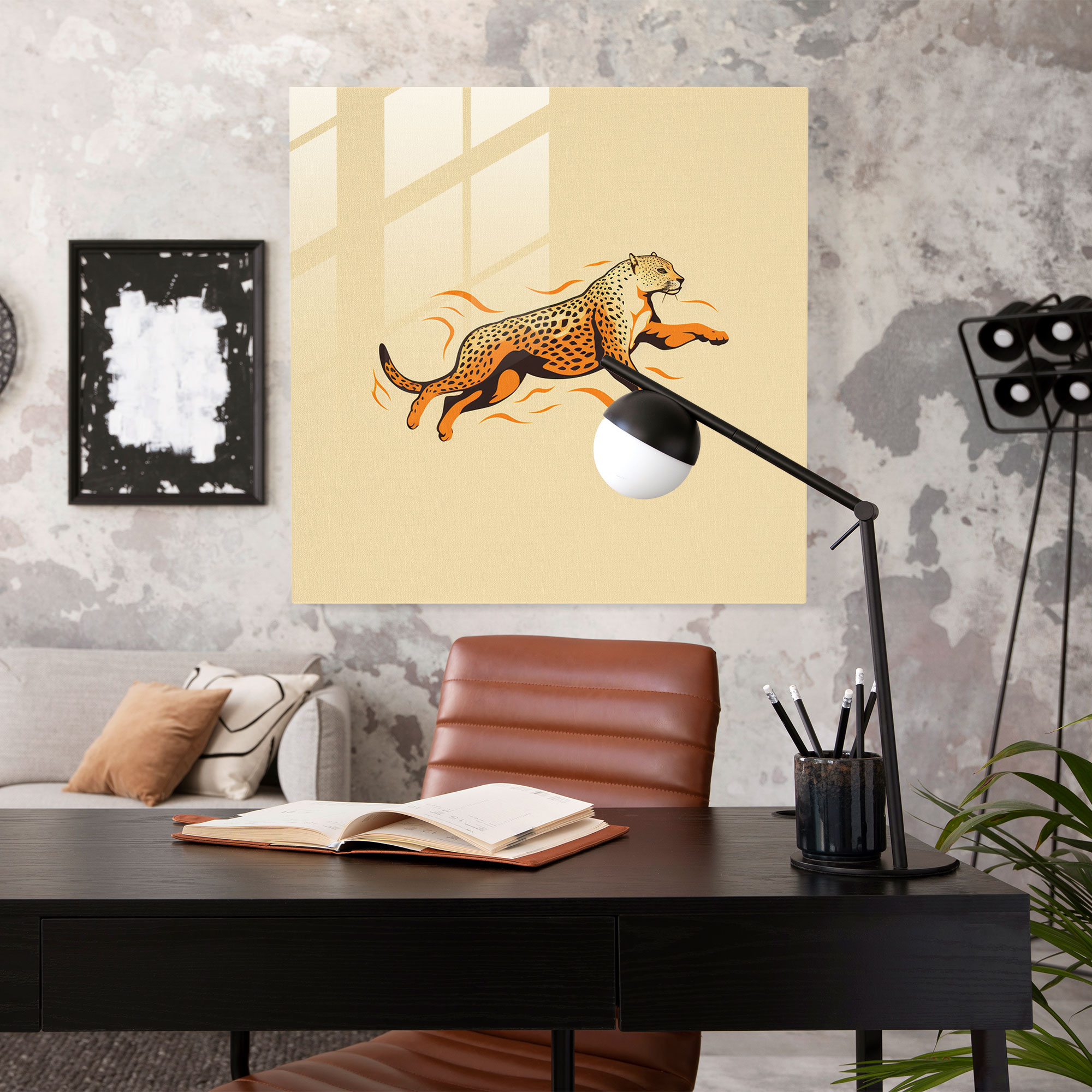 Wildlife Glass Wall Art - Wildlife, Minimalist Line Art, Glass Print, Captivating Wildlife Glass Art