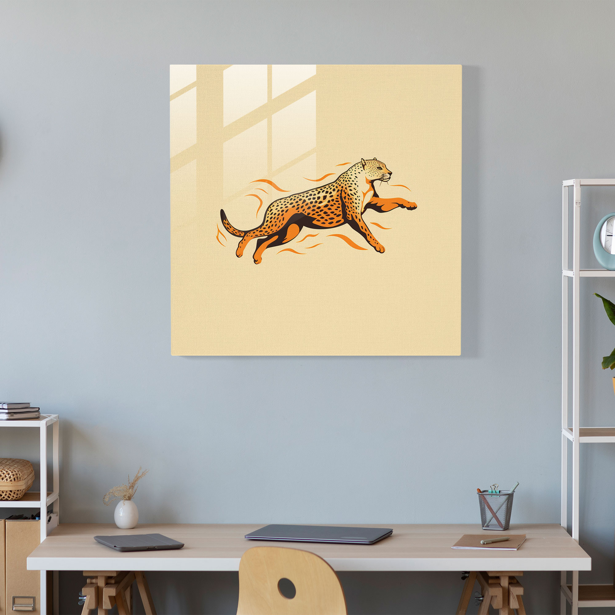 Wildlife Glass Wall Art - Wildlife, Minimalist Line Art, Glass Print, Captivating Wildlife Glass Art