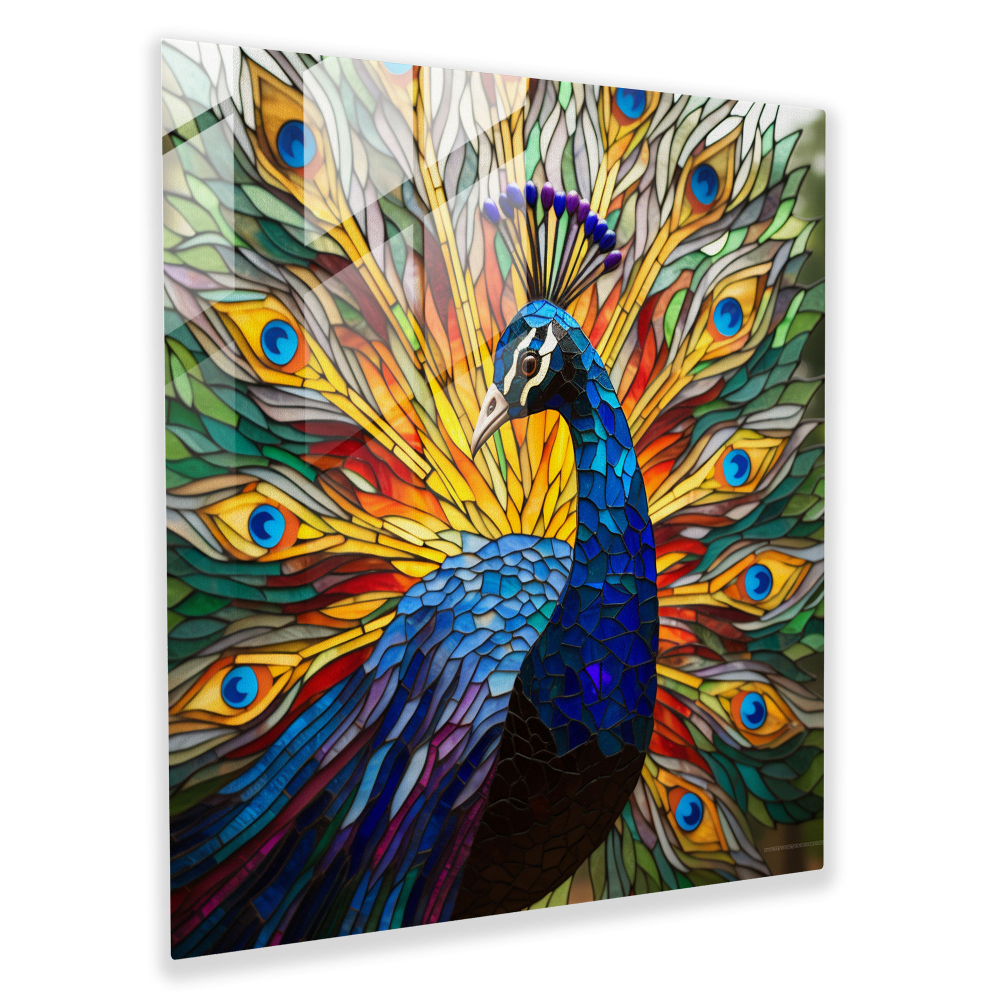 Wildlife Glass Wall Art - Vibrant Peacock - Wildlife, Modern Art, Wildlife, Wall Decoration
