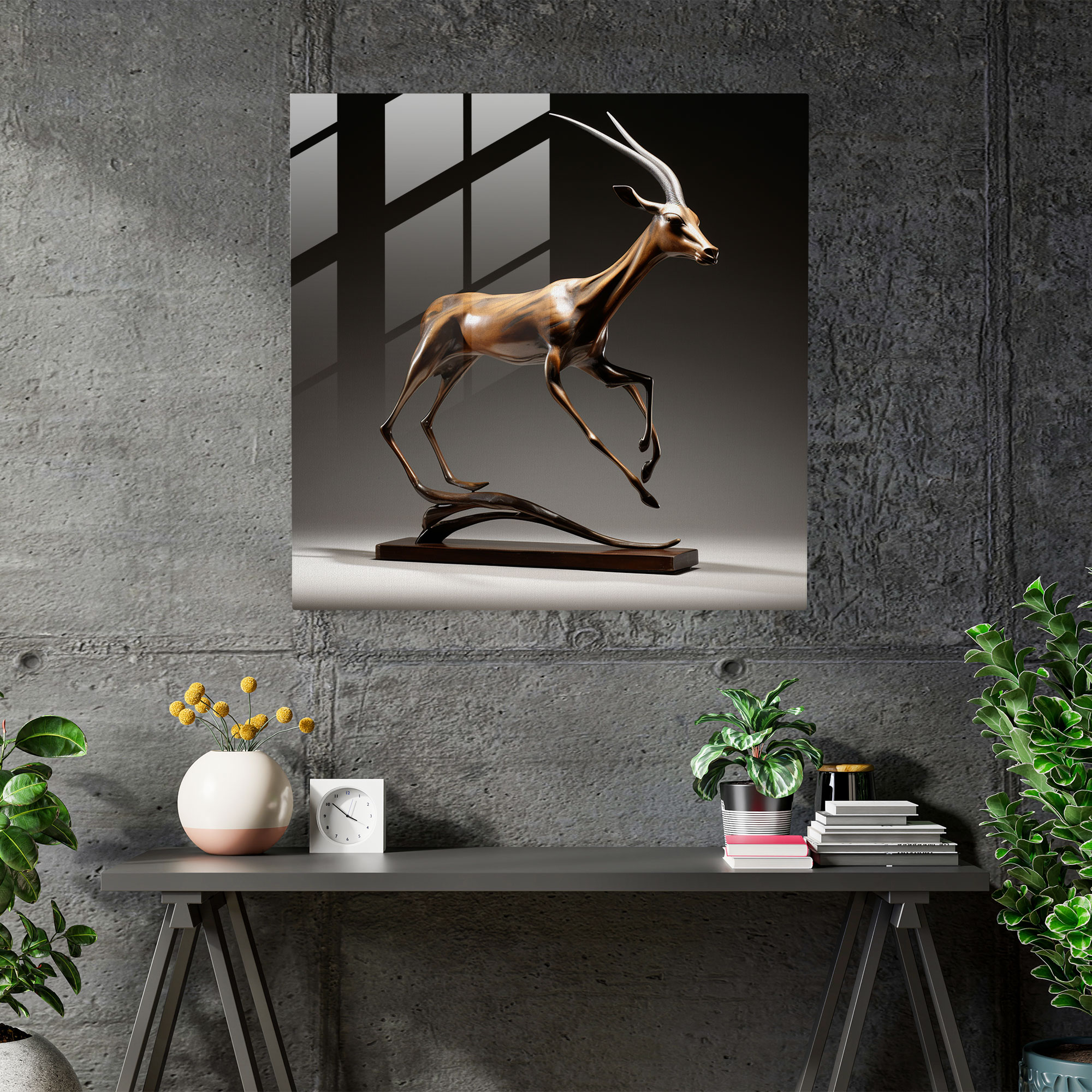Wildlife Glass Print - Graceful Gazelle In Motion - Wildlife, Gazelle, Wall Decoration, Home Decoration