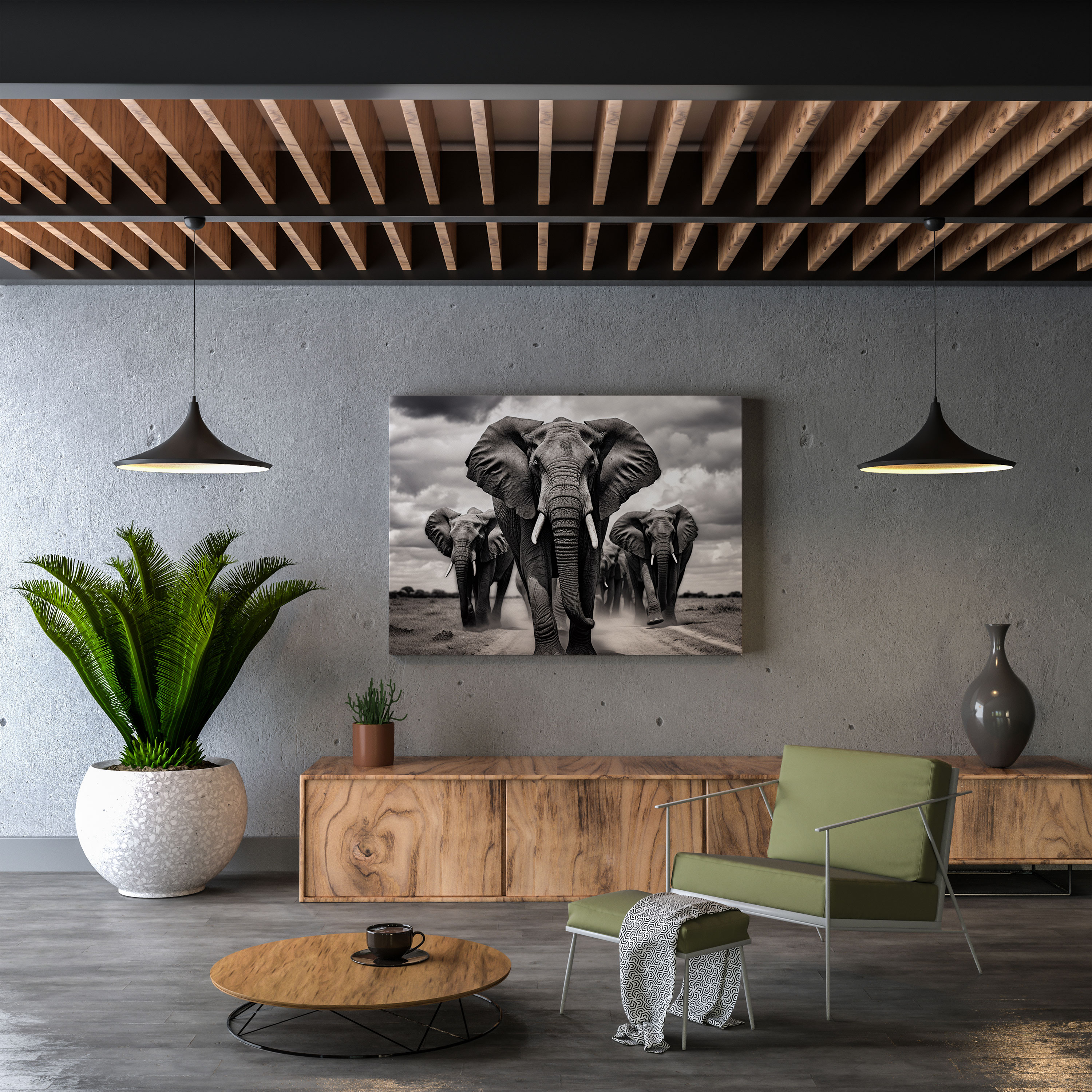Wildlife Wall Art - Group Of Elephants On The Plains - Wildlife, Group Of Elephants, Wall Art, Plains