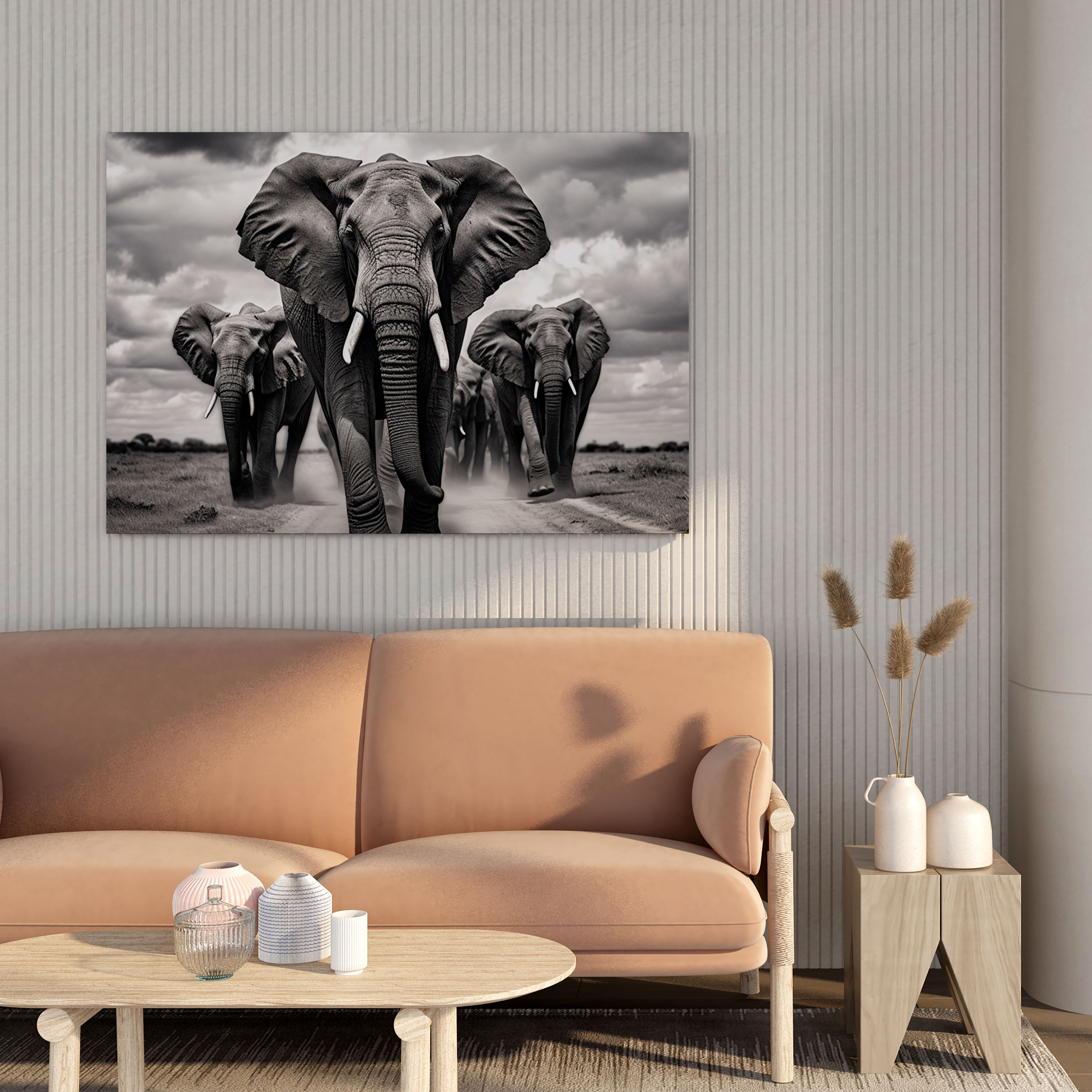 Wildlife Wall Art - Group Of Elephants On The Plains - Wildlife, Group Of Elephants, Wall Art, Plains