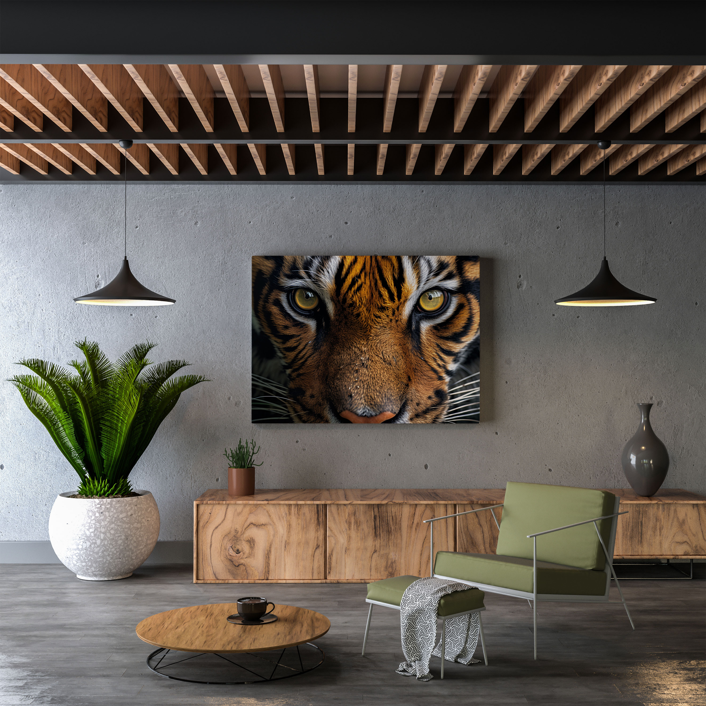 Wildlife Canvas Print - Mesmerizing Eyes Of A Tiger - Wildlife, Digital Artwork, Wildlife, Canvas Wall Art