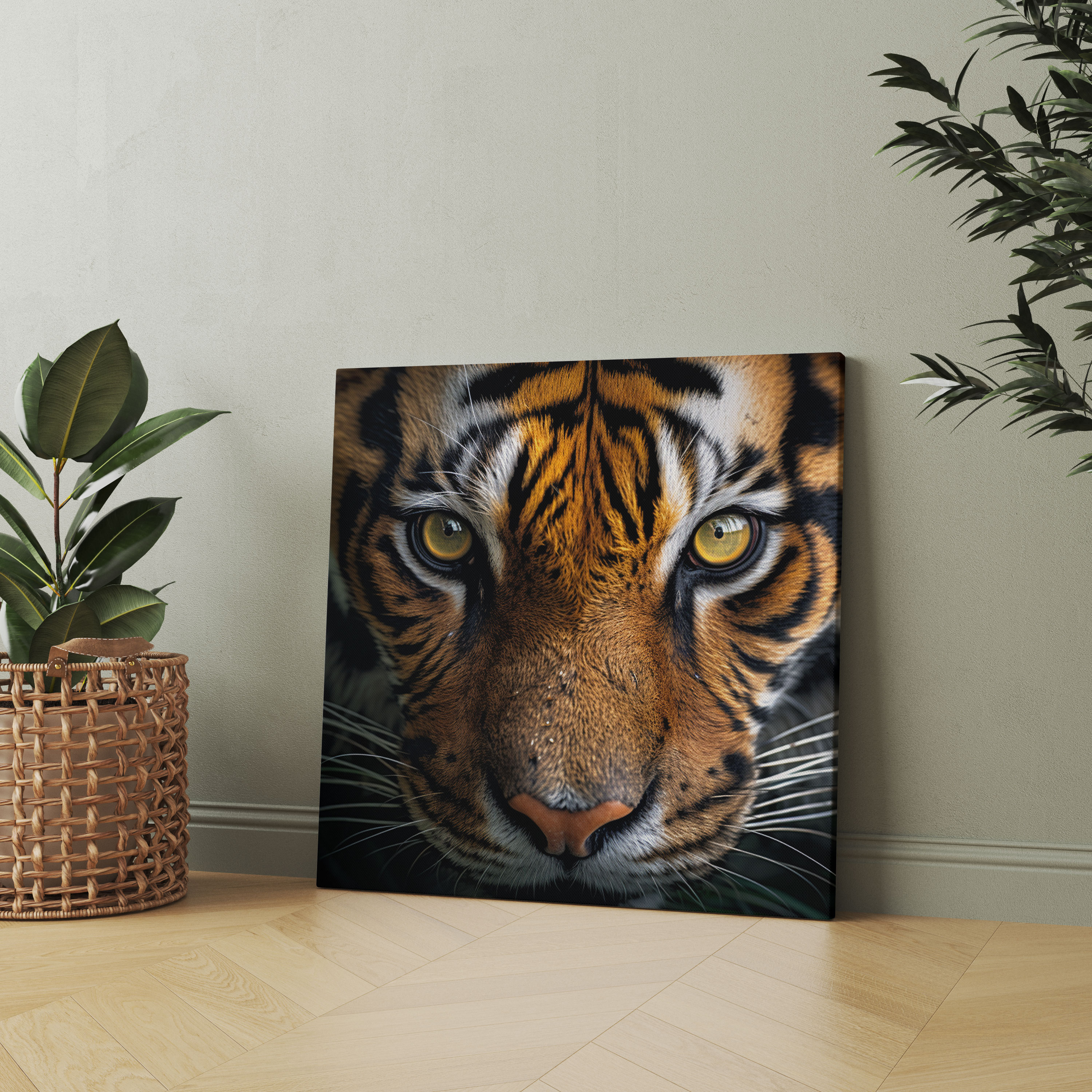 Wildlife Canvas Print - Mesmerizing Eyes Of A Tiger - Wildlife, Digital Artwork, Wildlife, Canvas Wall Art