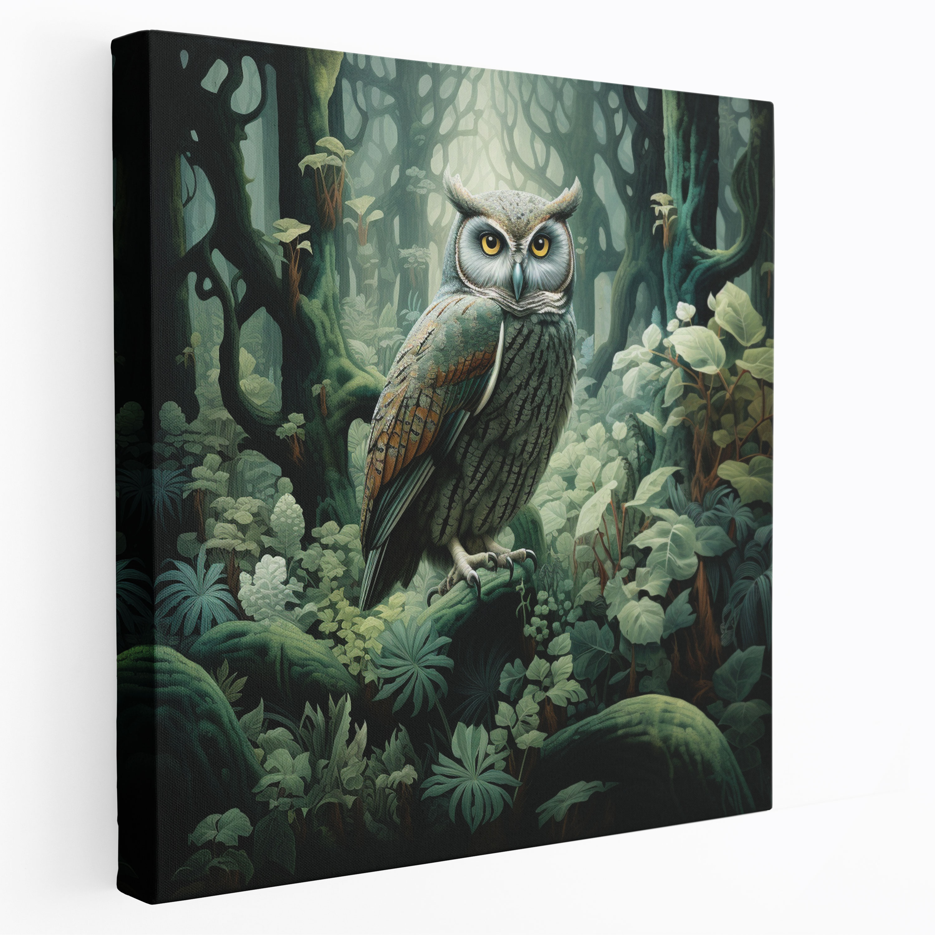 Wildlife Wall Decoration - Mystical Forest With Hidden Owl - Wildlife, Wall Art, Mystical Forest, Canvas Wall Art