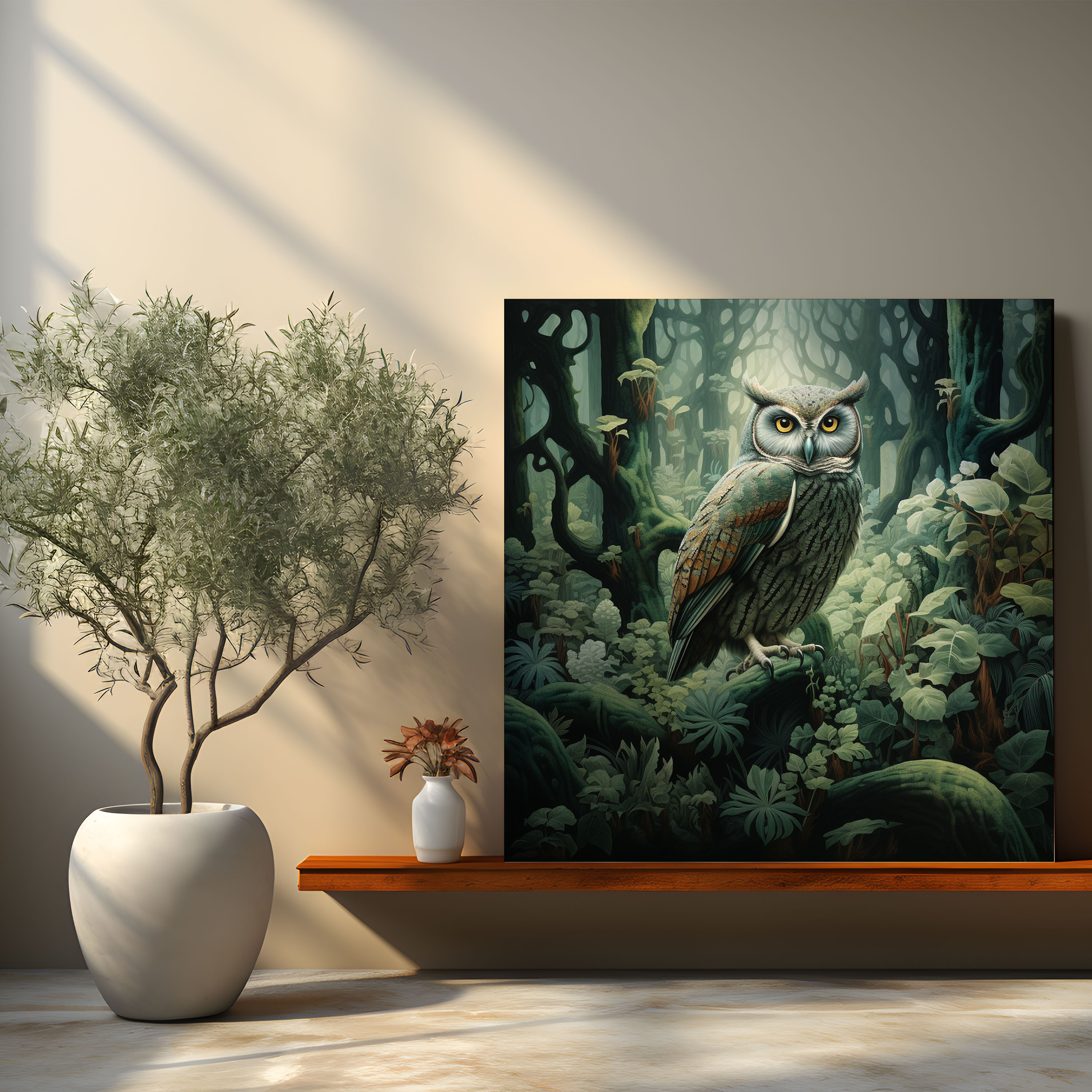 Wildlife Wall Decoration - Mystical Forest With Hidden Owl - Wildlife, Wall Art, Mystical Forest, Canvas Wall Art