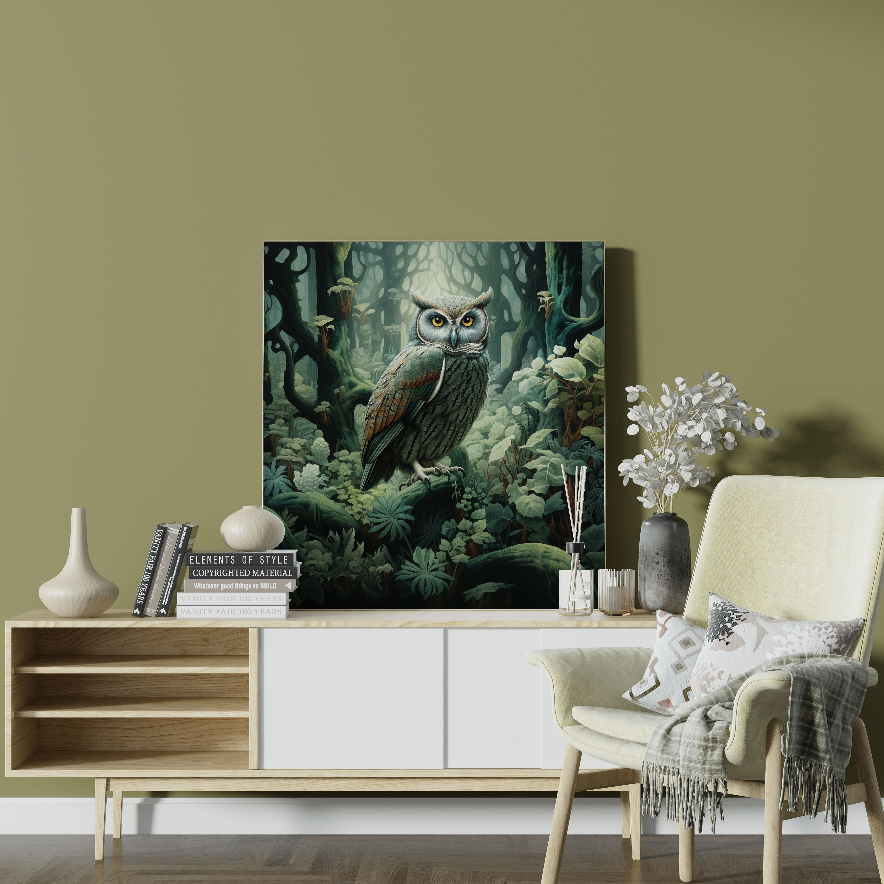 Wildlife Wall Decoration - Mystical Forest With Hidden Owl - Wildlife, Wall Art, Mystical Forest, Canvas Wall Art
