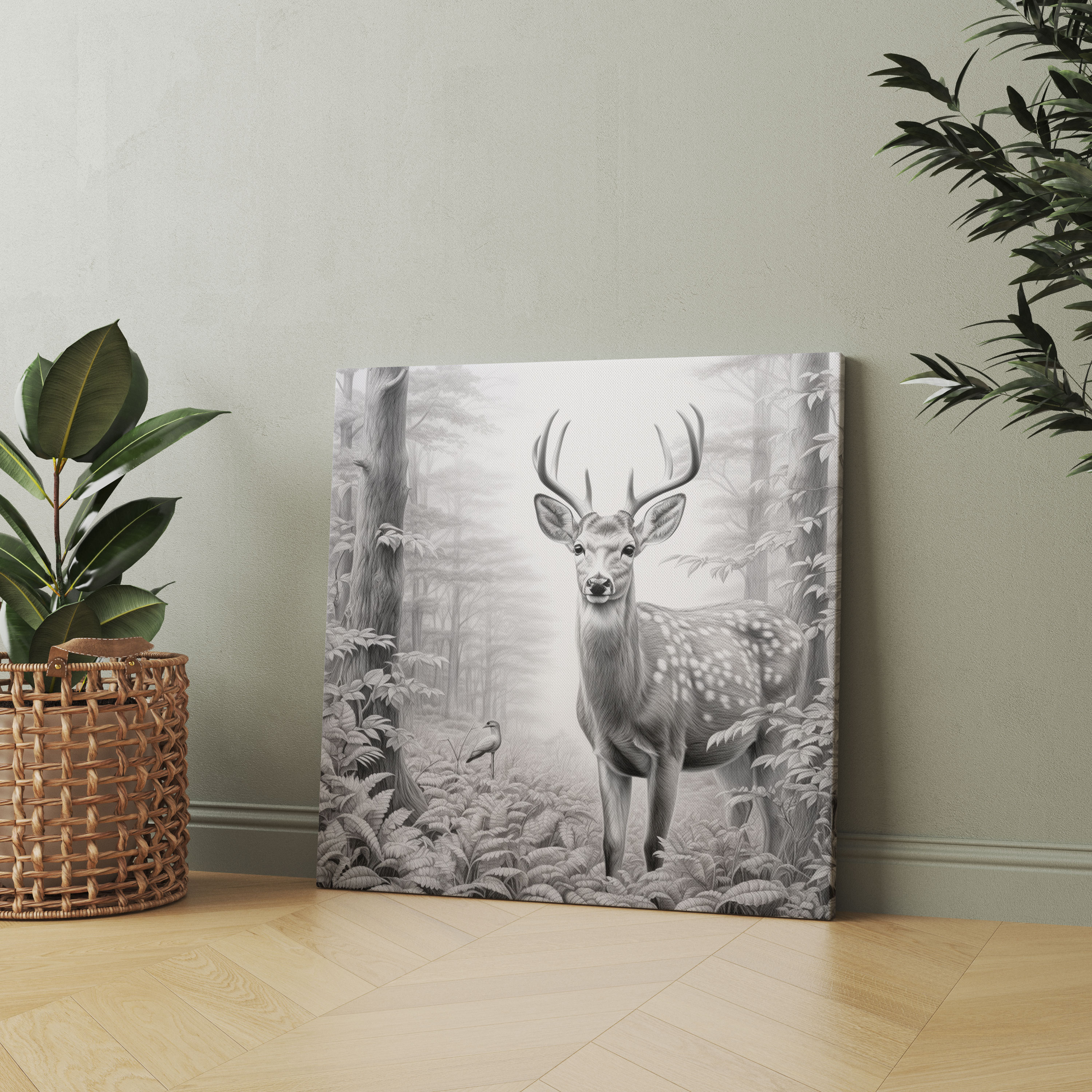 Wildlife Wall Art - Graceful Deer Pencil Drawing - Wildlife, Pencil Drawing, Wall Decoration, Wildlife