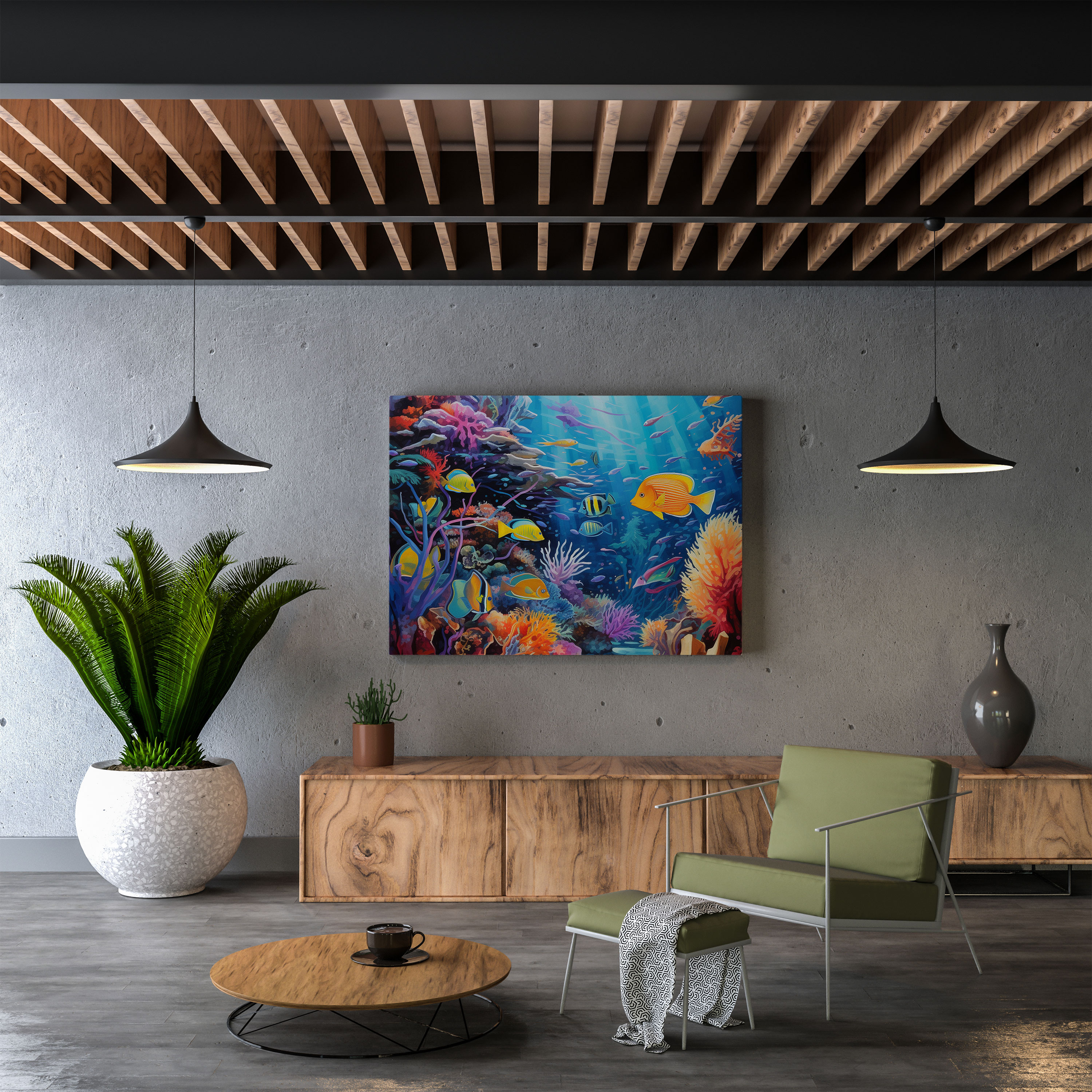 Wildlife Canvas Print - Colorful Underwater Scene Wall Art - Wildlife, Tropical Fish, Coral Reefs, Wildlife
