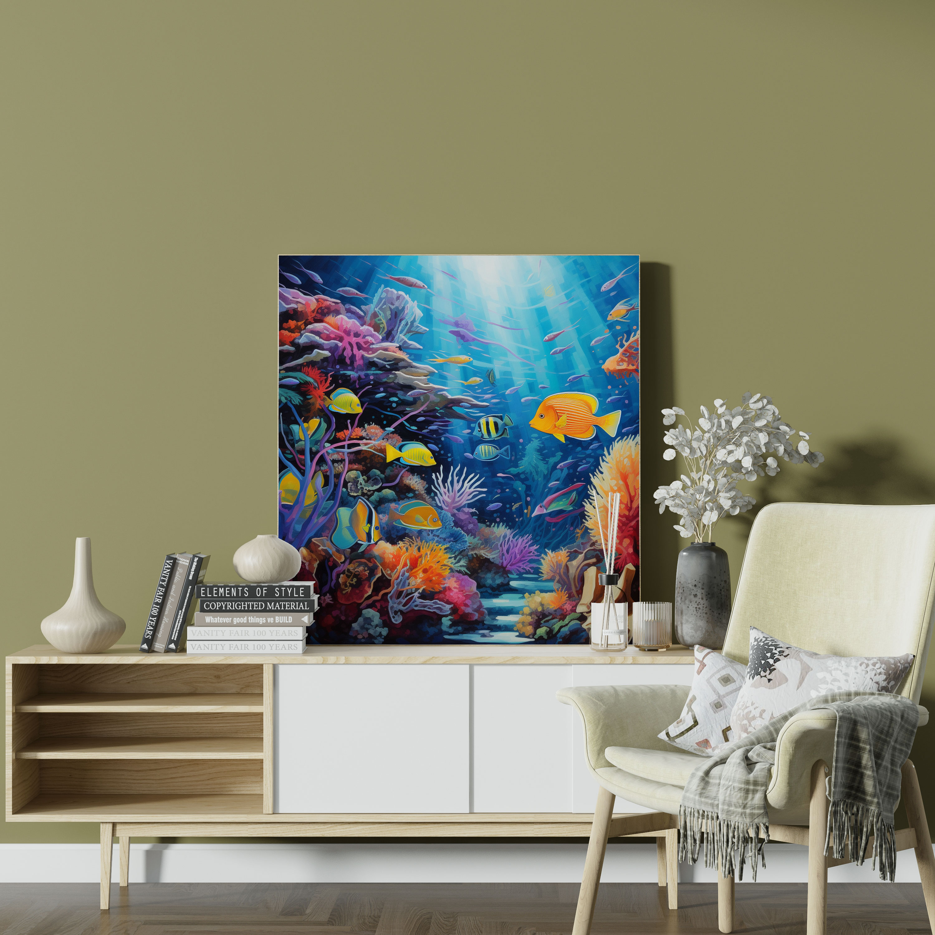 Wildlife Canvas Print - Colorful Underwater Scene Wall Art - Wildlife, Tropical Fish, Coral Reefs, Wildlife